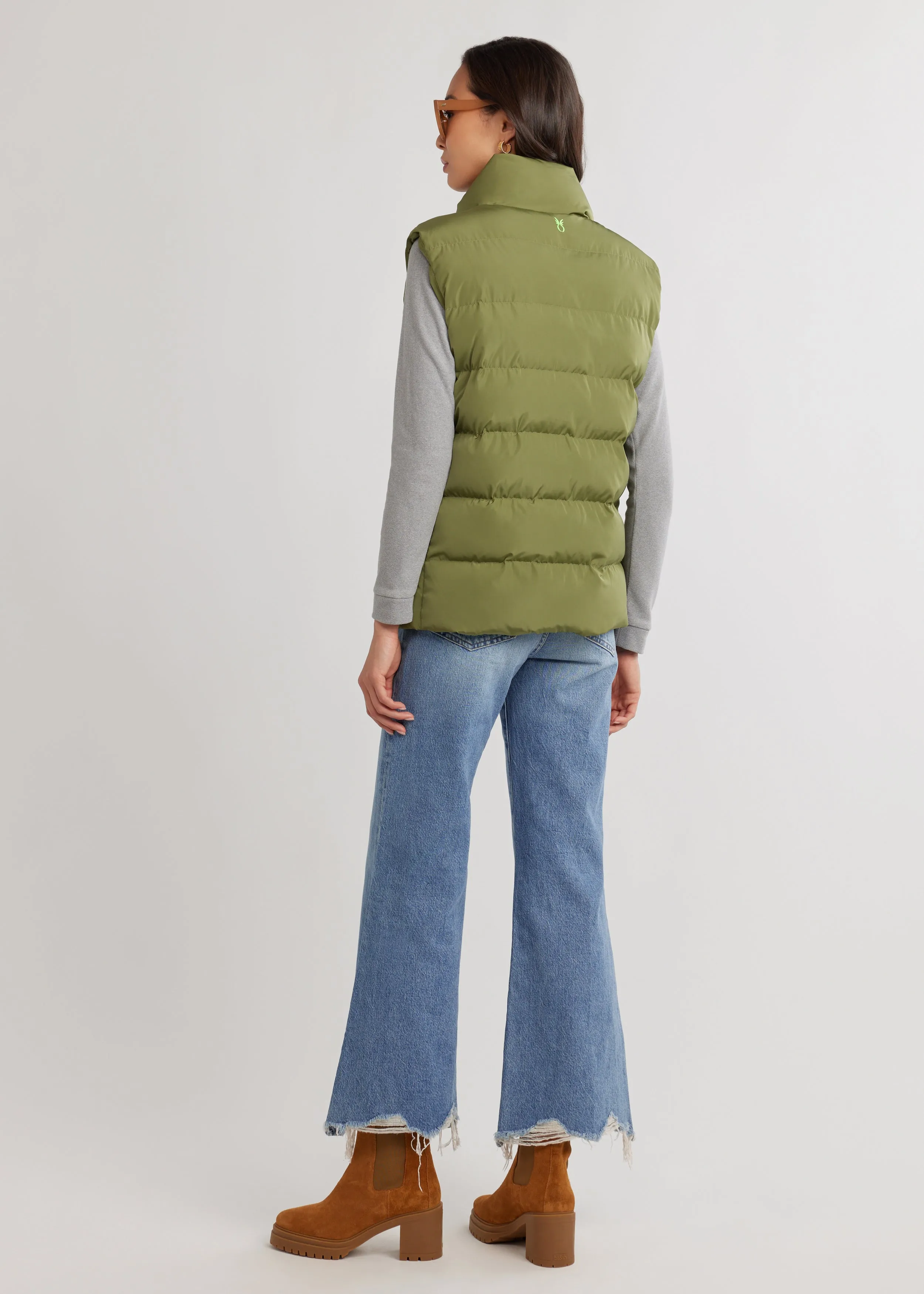 Marin Vest in Lustre Puff (Army Green) sold by Dudley Stephens product image thumbnail 4