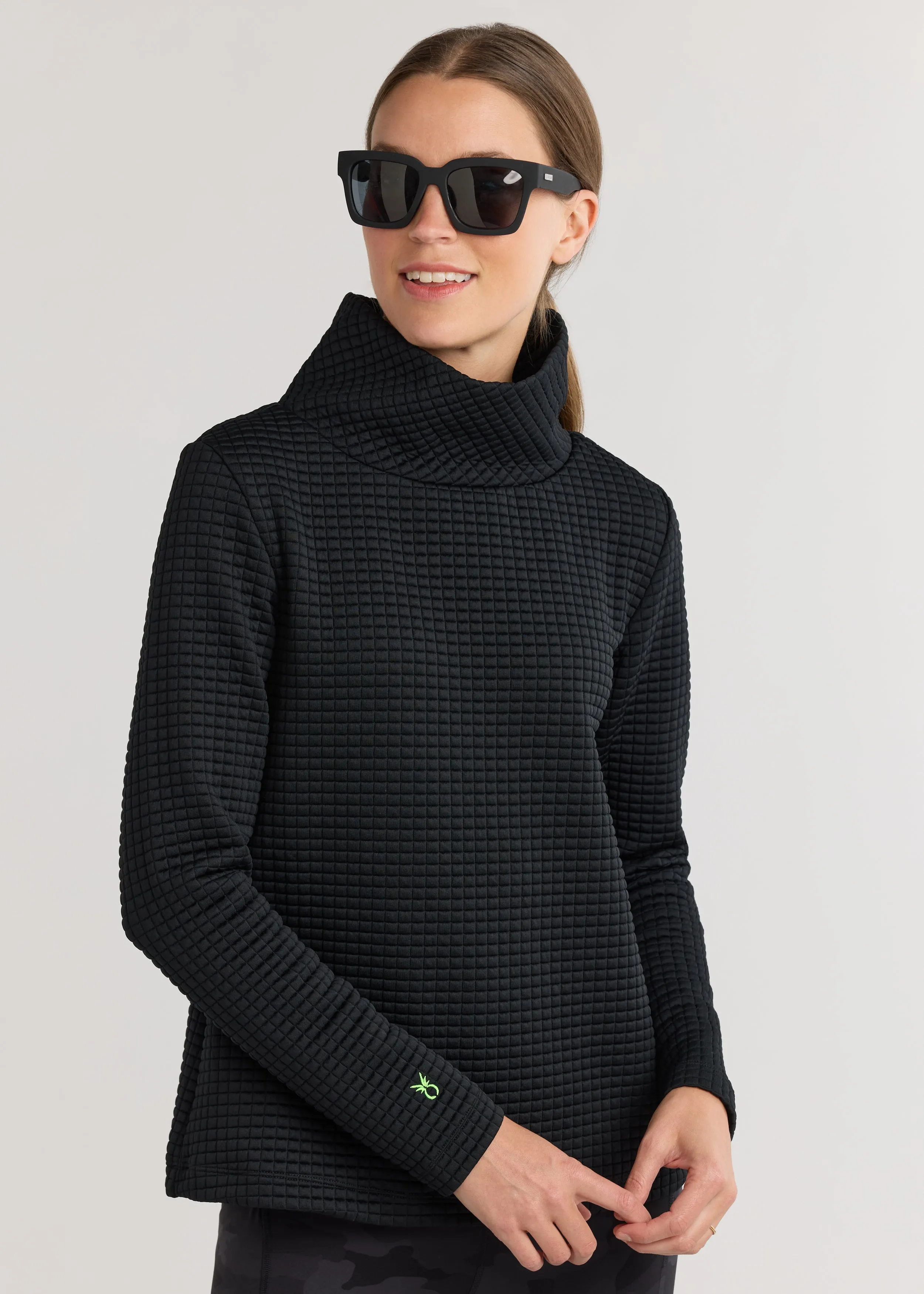 Greenpoint Turtleneck in Waffle (Black) sold by Dudley Stephens