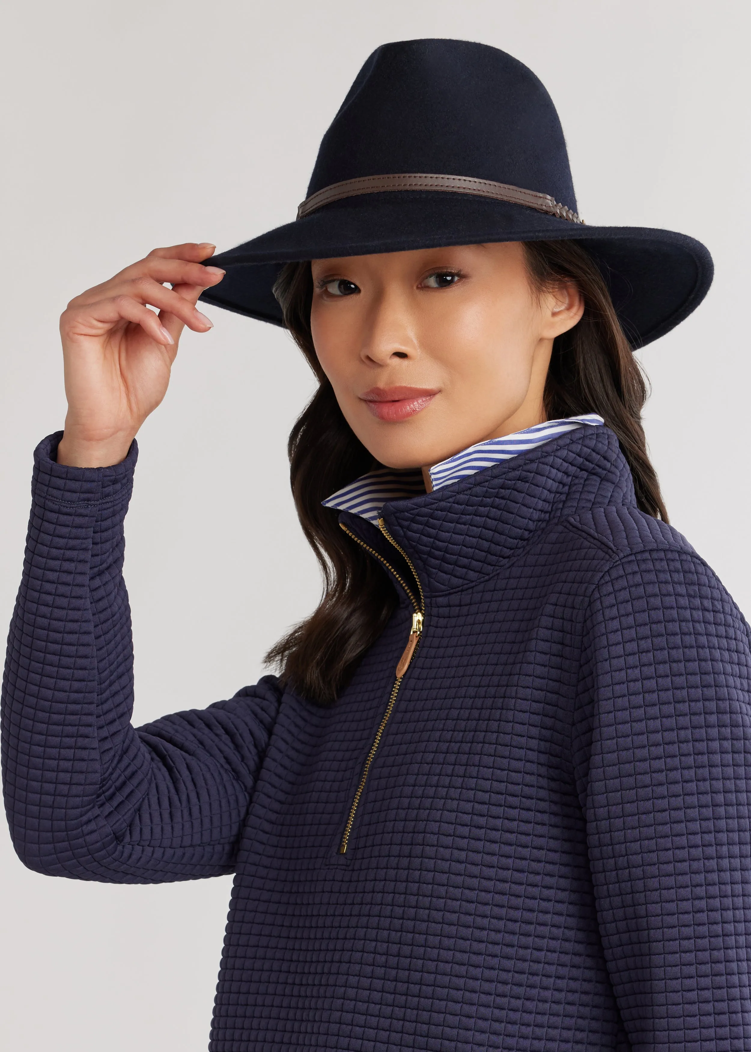 Smith Point Pullover in Waffle (Navy) sold by Dudley Stephens product image thumbnail 3