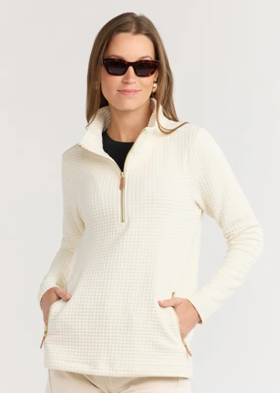 Smith Point Pullover in Waffle (Cream) sold by Dudley Stephens