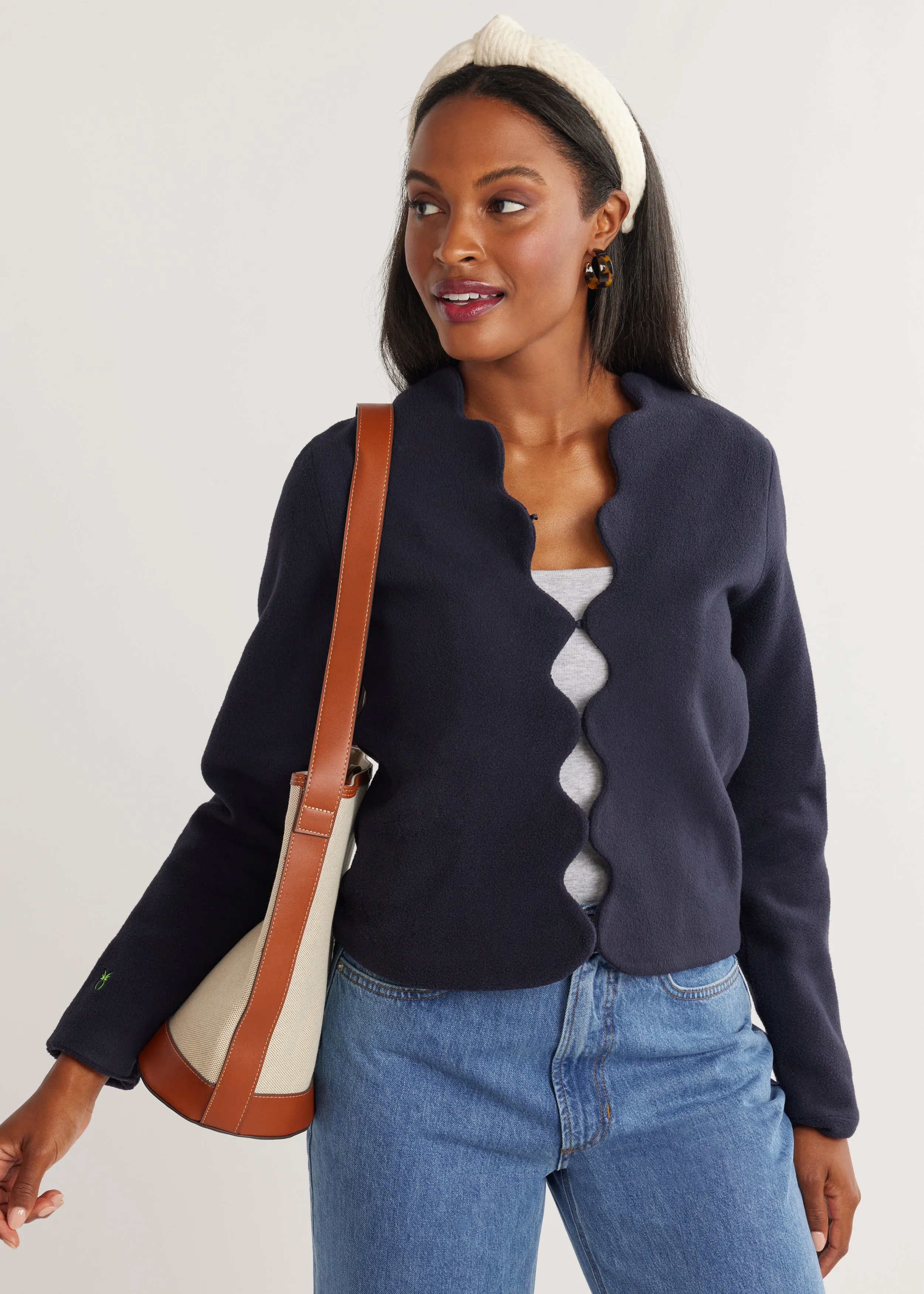 Coach House Blazer in Vello Fleece (Navy) sold by Dudley Stephens