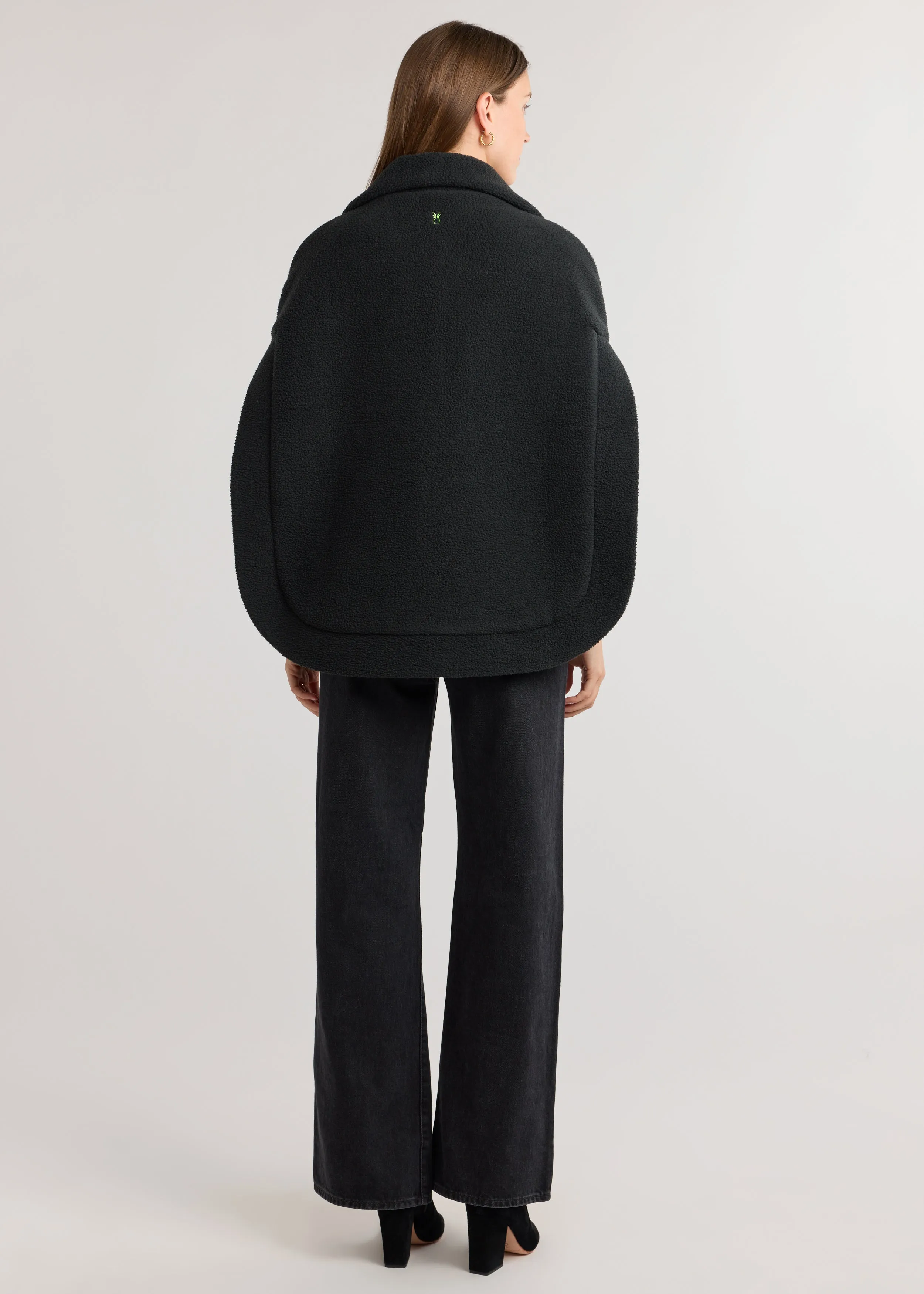 Ashford Poncho in Sherpa Fleece (Black) sold by Dudley Stephens product image thumbnail 3