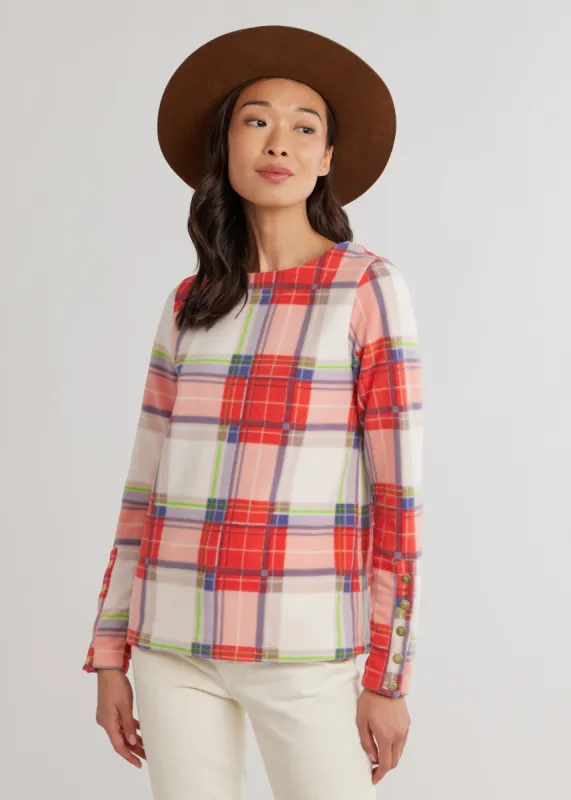 Sun Valley Snap Tee in Vello Fleece (Fall Tartan) sold by Dudley Stephens