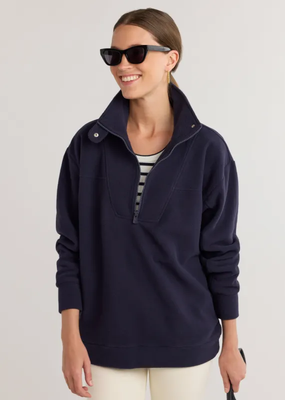 Alcott Pullover in Vello Fleece (Navy) sold by Dudley Stephens