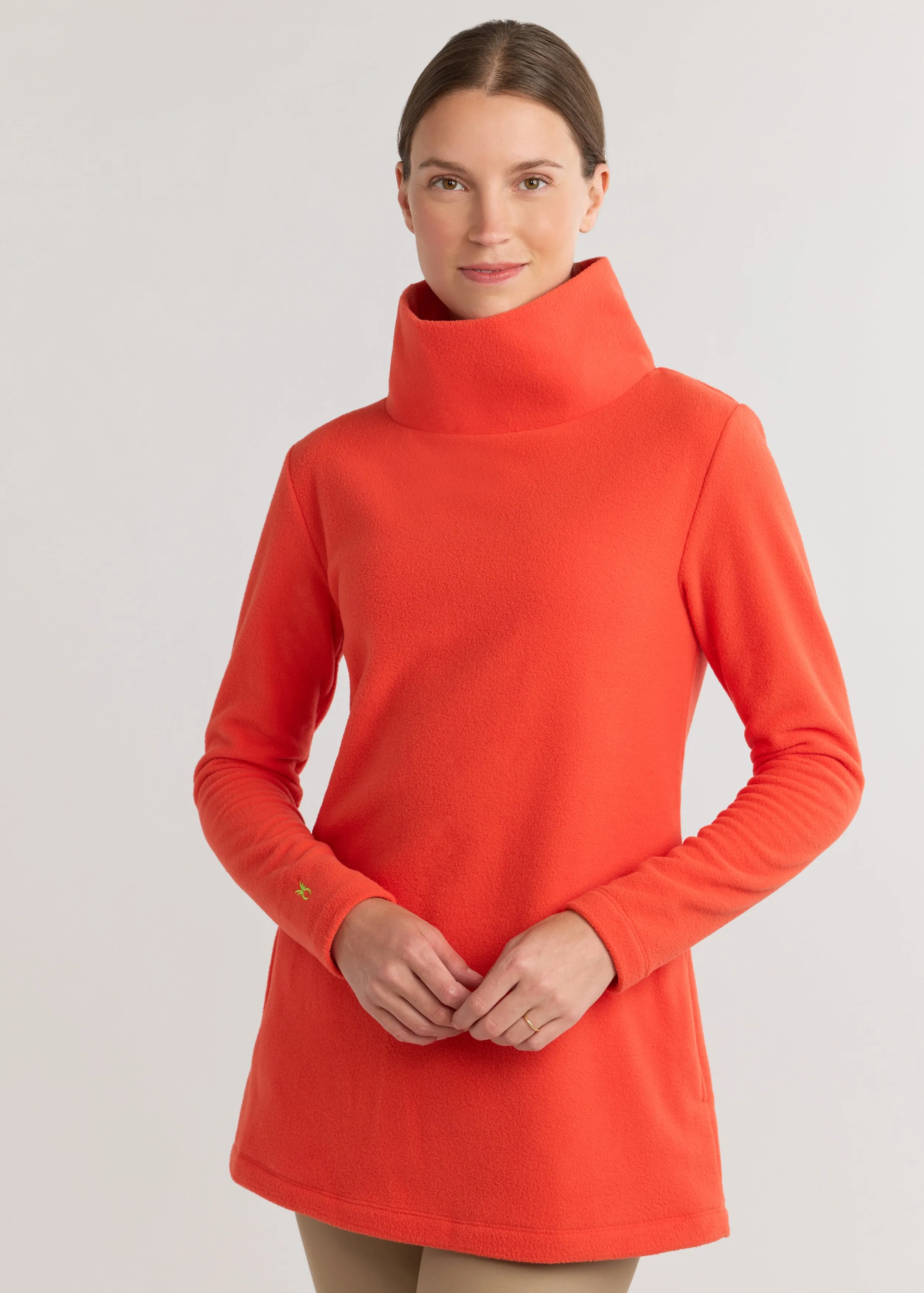 Cobble Hill Turtleneck in Vello Fleece (Paprika) sold by Dudley Stephens