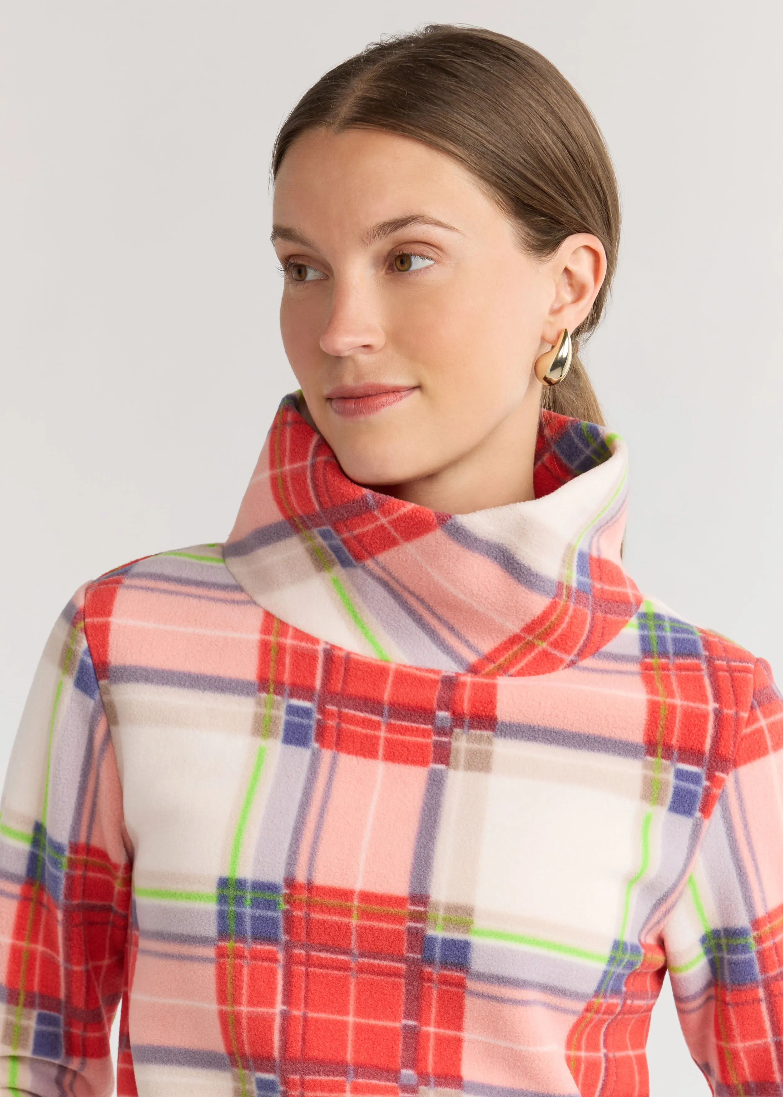 Greenpoint Turtleneck in Vello Fleece (Fall Tartan) sold by Dudley Stephens product image thumbnail 3