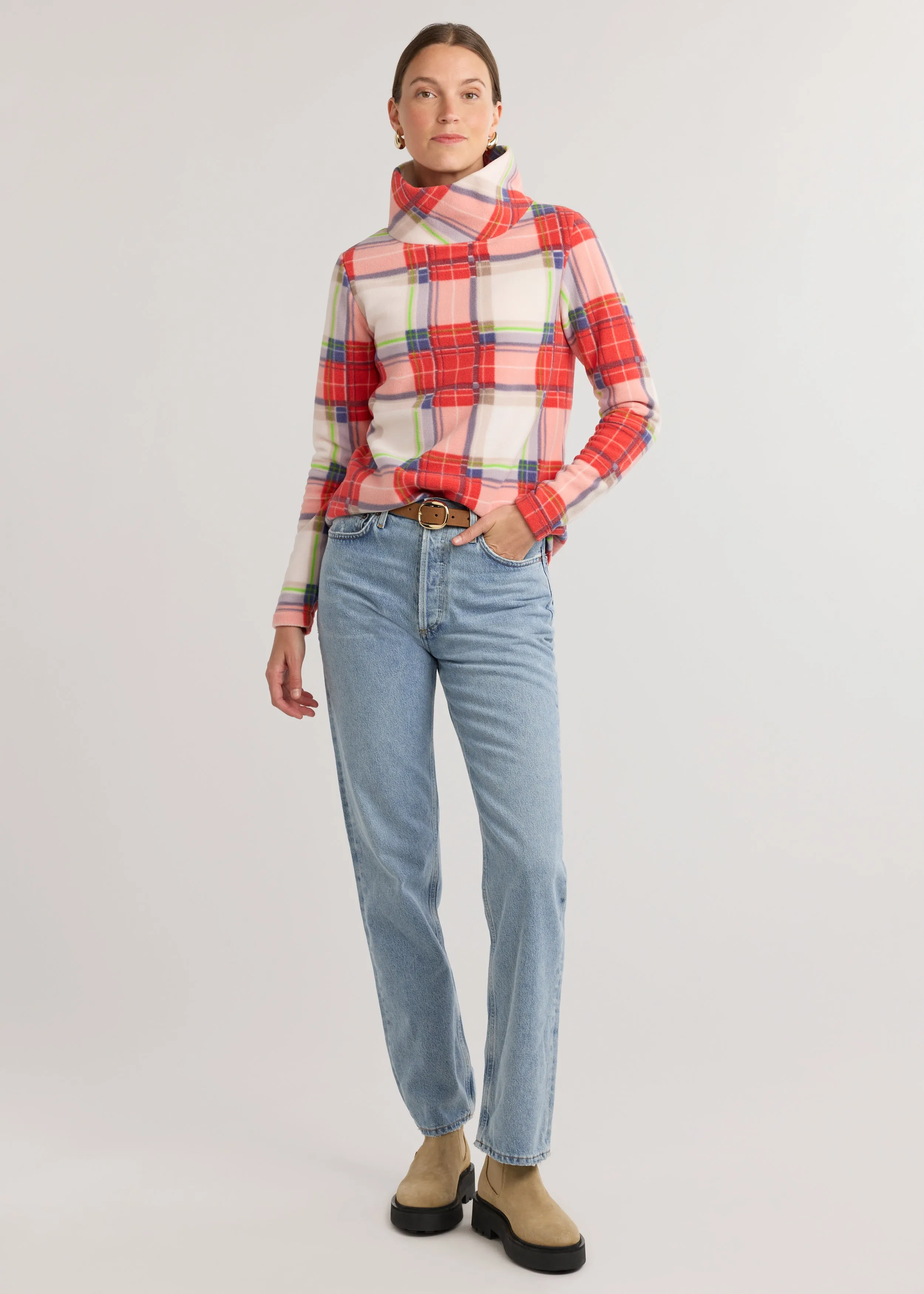 Greenpoint Turtleneck in Vello Fleece (Fall Tartan) sold by Dudley Stephens product image thumbnail 2