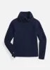 Juliet Turtleneck in Vello Fleece (Navy) sold by Dudley Stephens