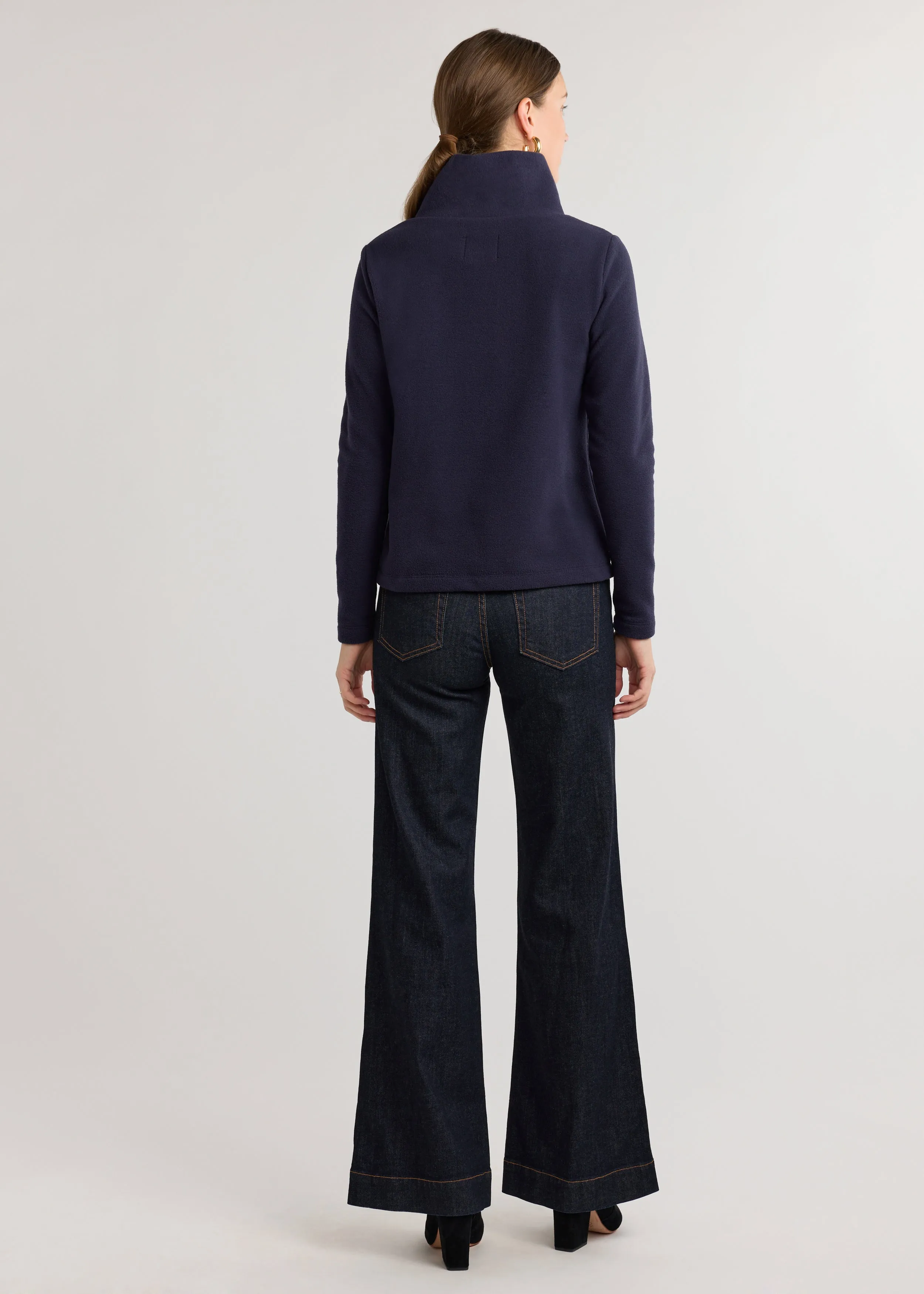 Juliet Turtleneck in Vello Fleece (Navy) sold by Dudley Stephens product image thumbnail 4