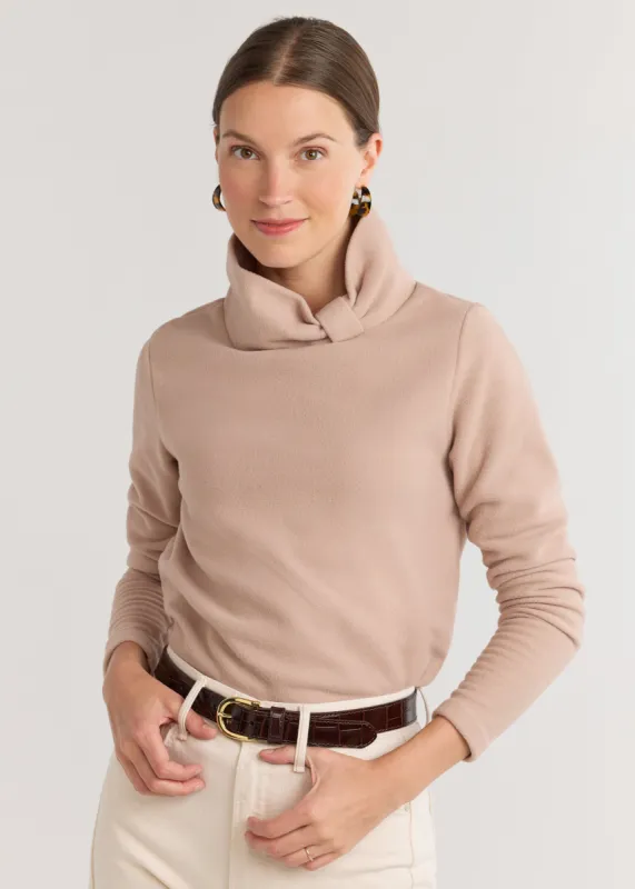 Juliet Turtleneck in Vello Fleece (Khaki) sold by Dudley Stephens
