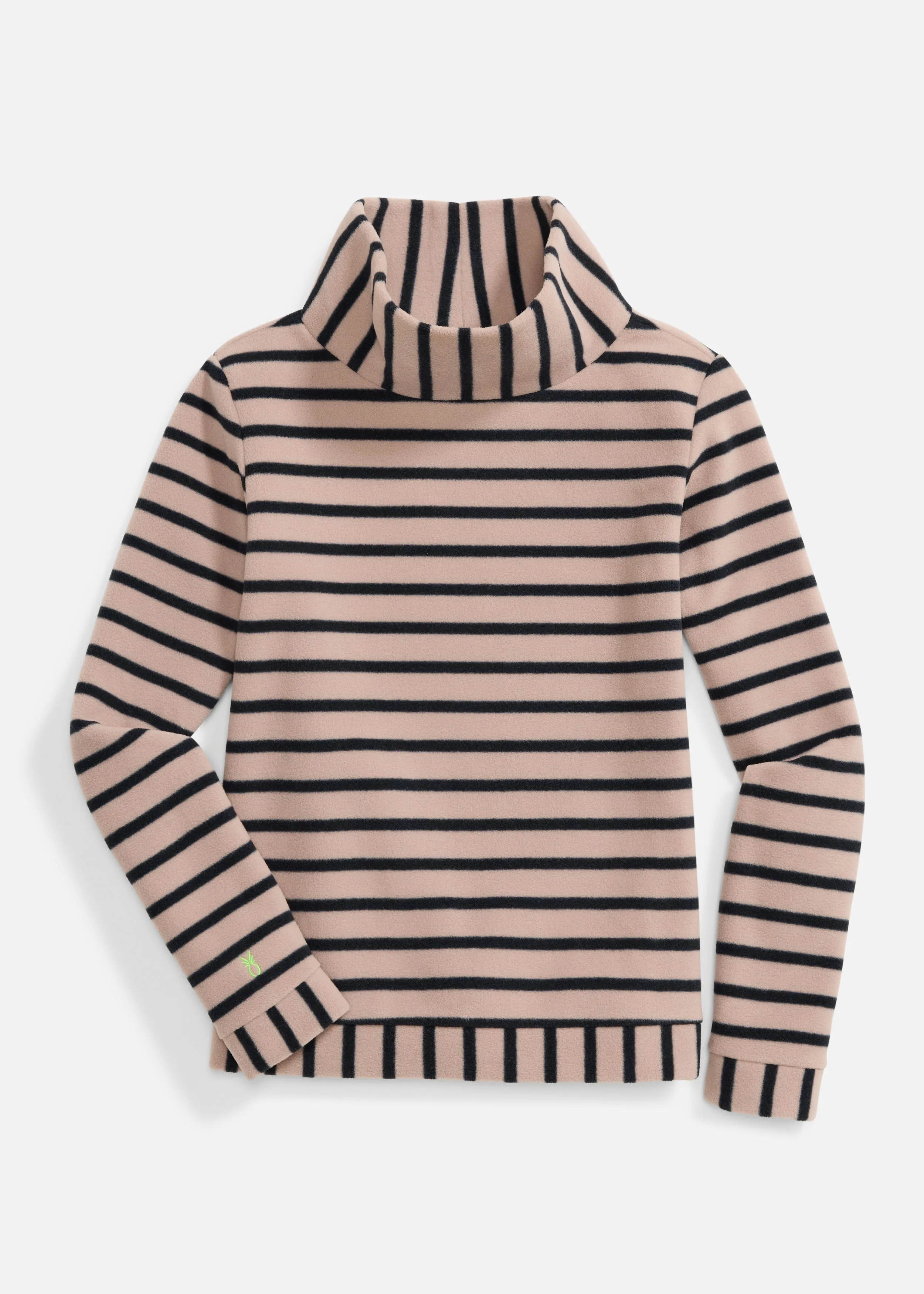 Park Slope Turtleneck in Vello Fleece (Khaki/Black Mariner Stripe) sold by Dudley Stephens product image thumbnail 5