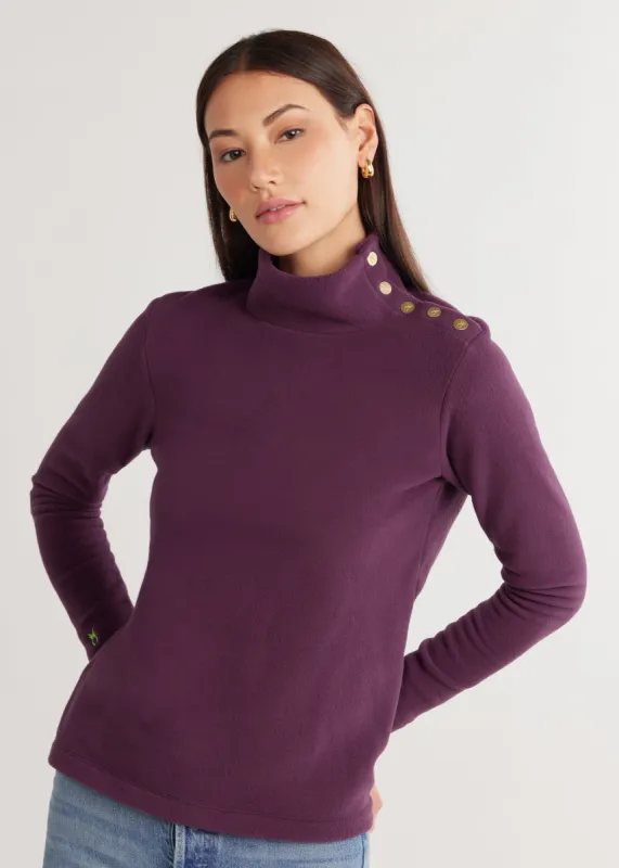 Meadow Greenpoint Turtleneck in Vello Fleece (Elderberry) sold by Dudley Stephens