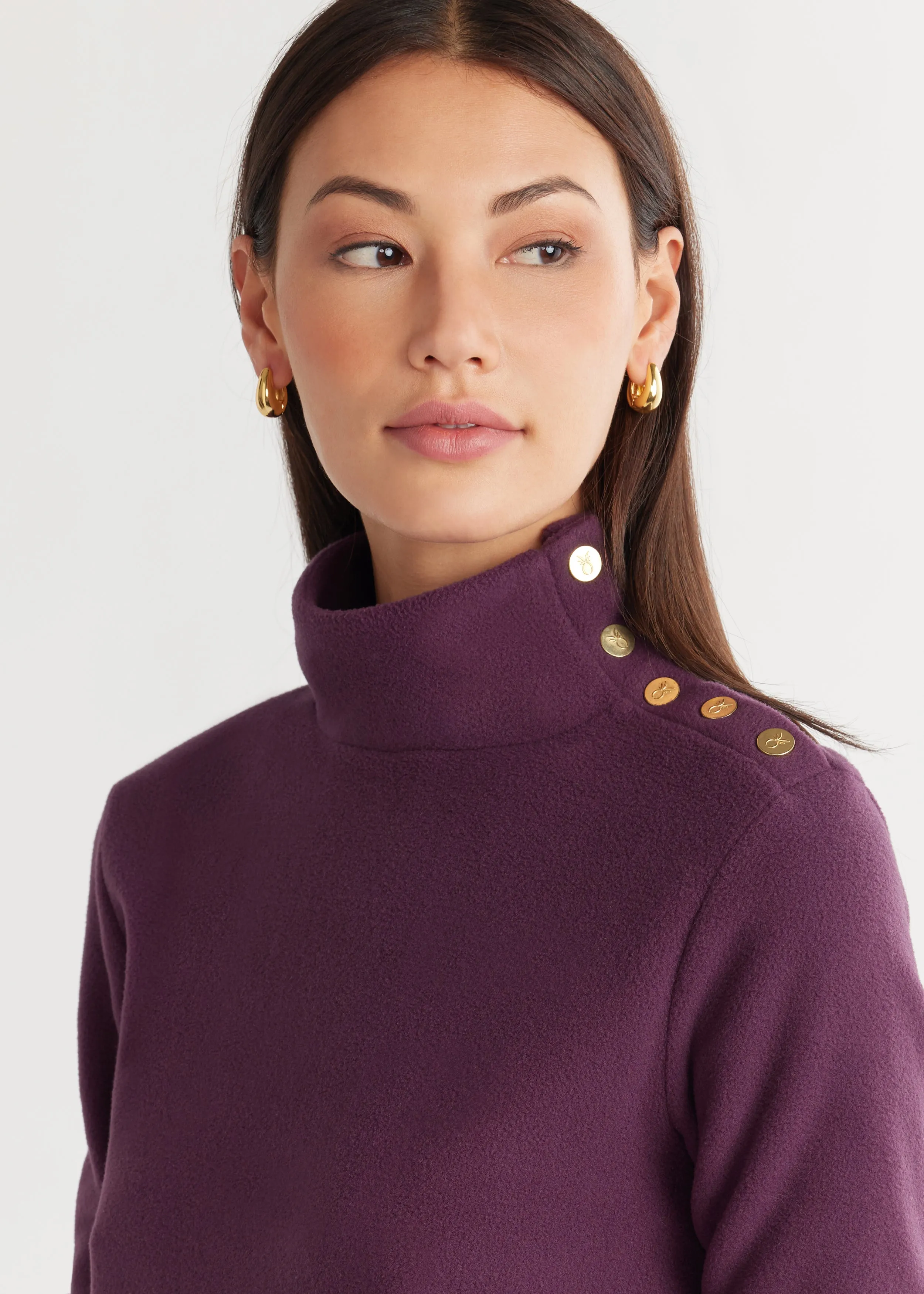 Meadow Greenpoint Turtleneck in Vello Fleece (Elderberry) sold by Dudley Stephens product image thumbnail 2
