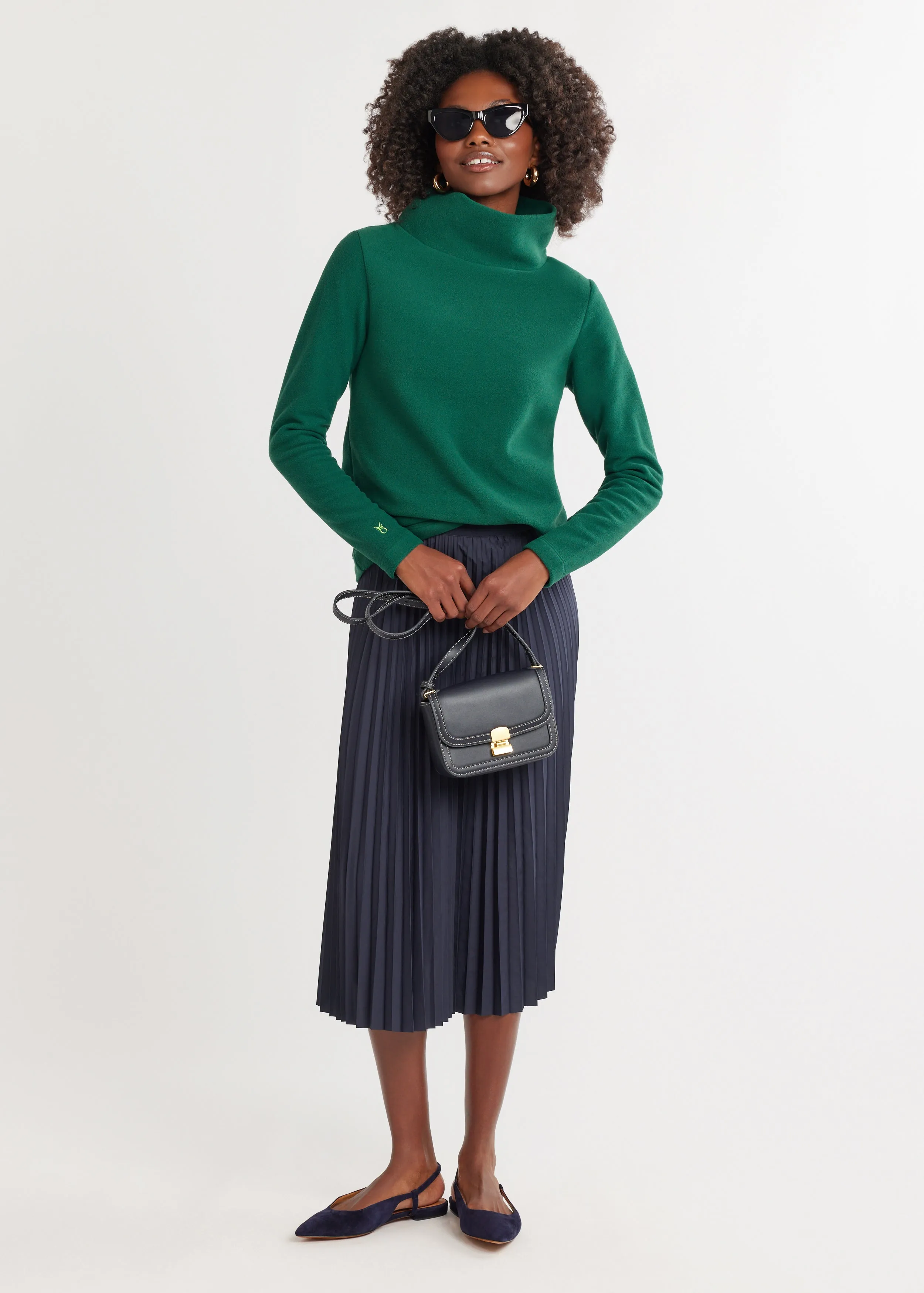 Greenpoint Turtleneck in Vello Fleece (Emerald) sold by Dudley Stephens product image thumbnail 3