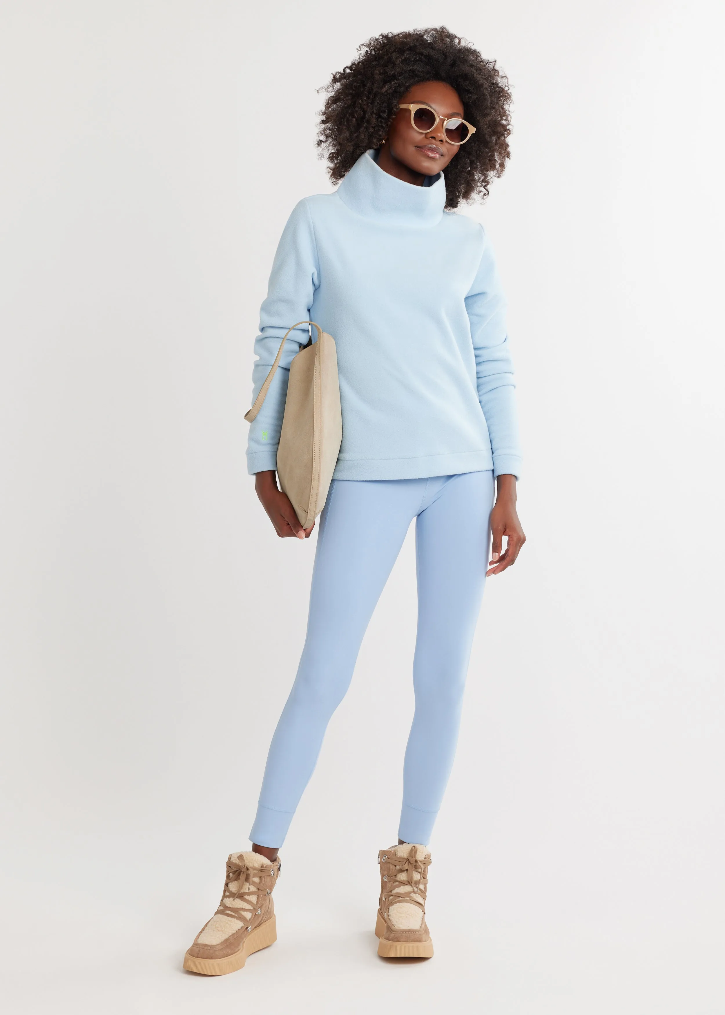 Park Slope Turtleneck in Vello Fleece (Ice Blue) sold by Dudley Stephens product image thumbnail 2
