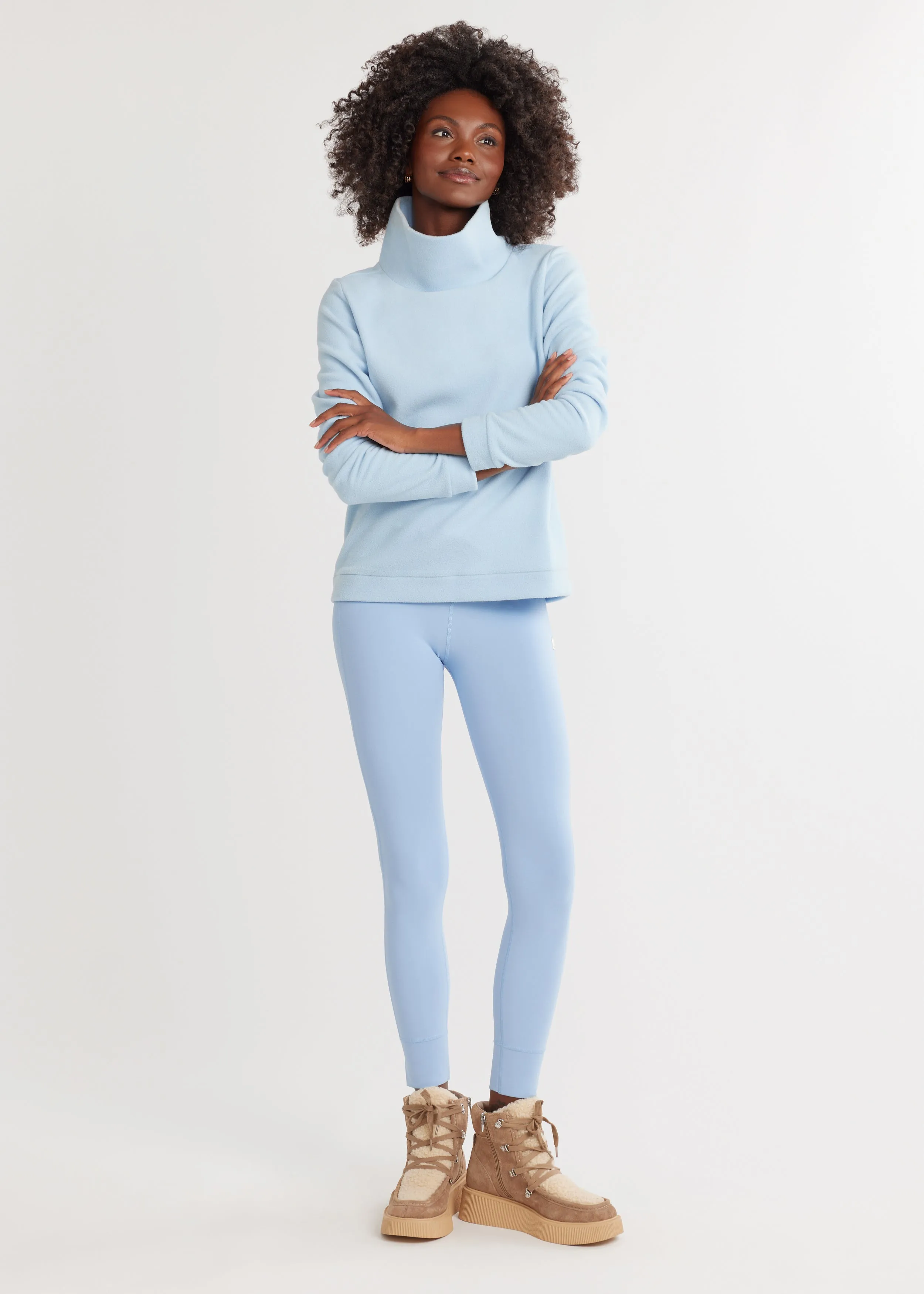 Park Slope Turtleneck in Vello Fleece (Ice Blue) sold by Dudley Stephens product image thumbnail 3