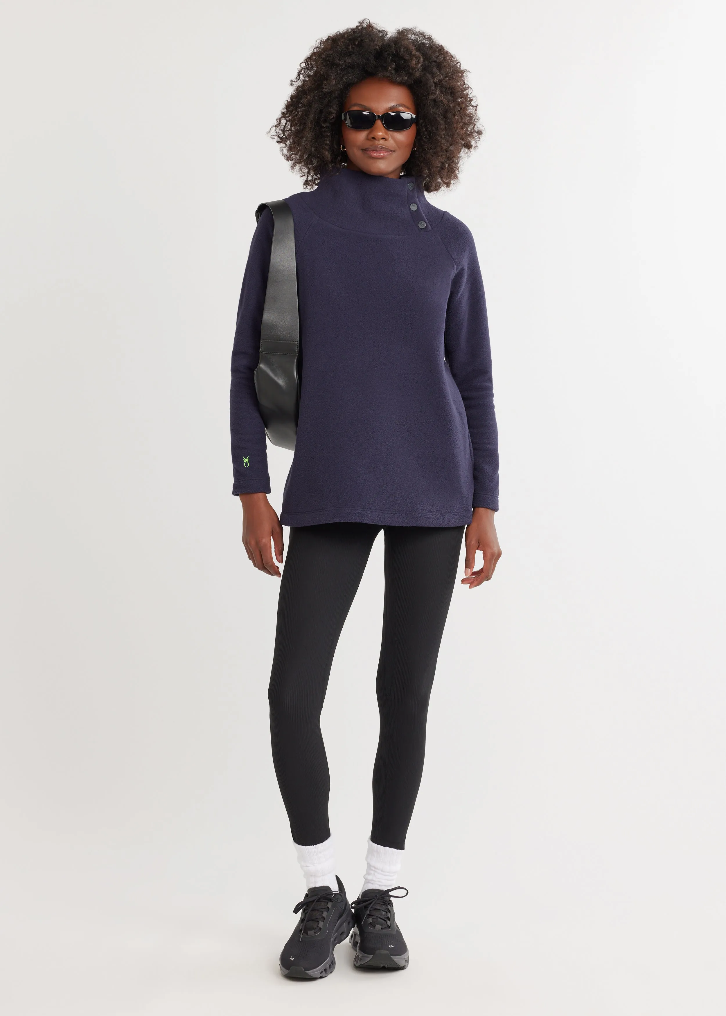 Marielle Mock Neck in Vello Fleece (Navy) sold by Dudley Stephens product image thumbnail 2