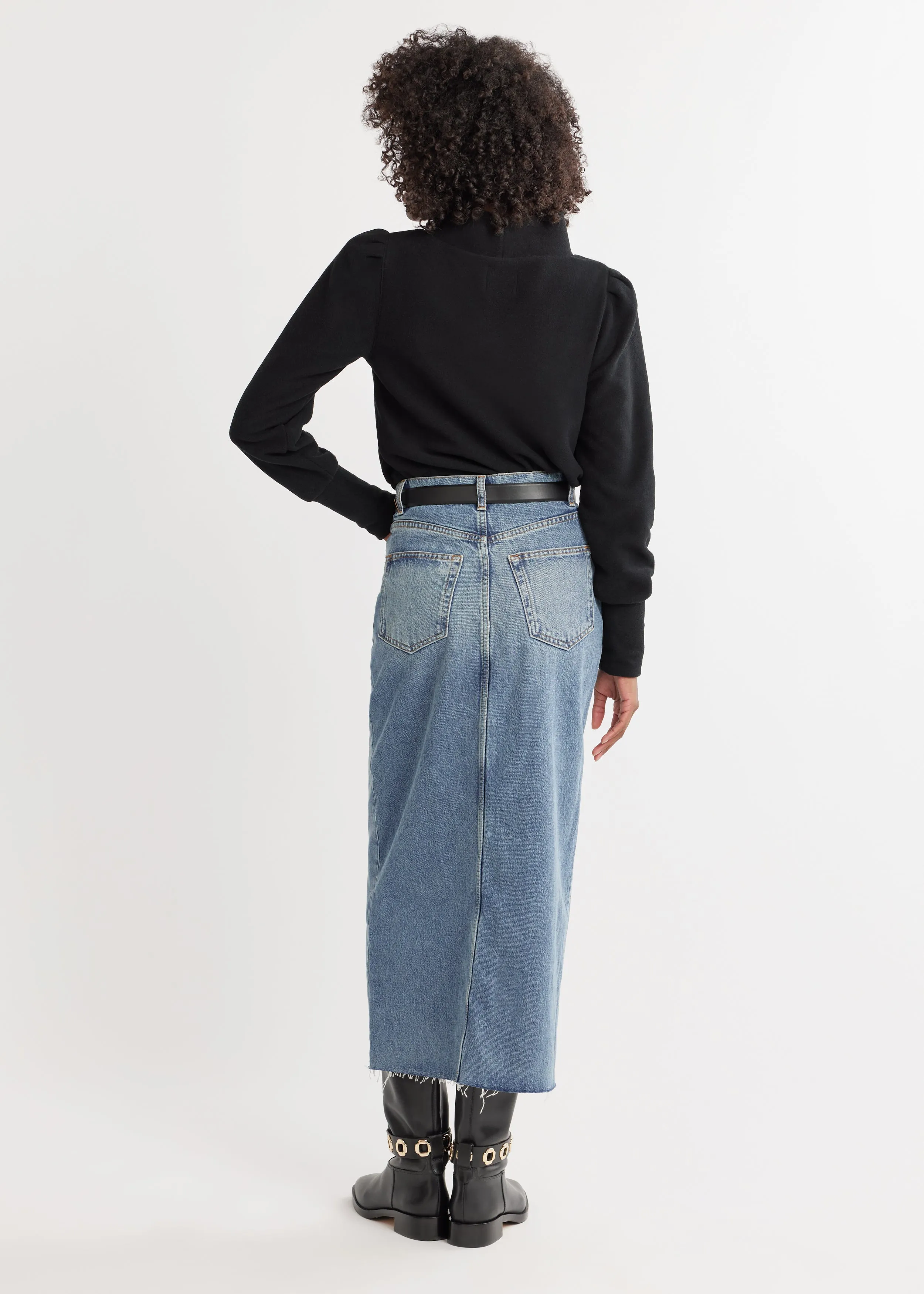 Palace Puff Sleeve Turtleneck in Vello Fleece (Black) sold by Dudley Stephens product image thumbnail 4