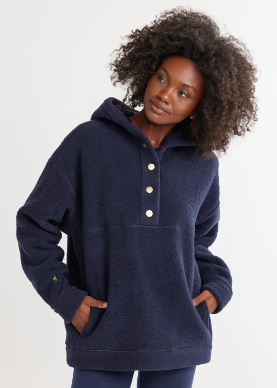 Hooded Palomino Pullover in Sherpa Fleece (Navy) sold by Dudley Stephens