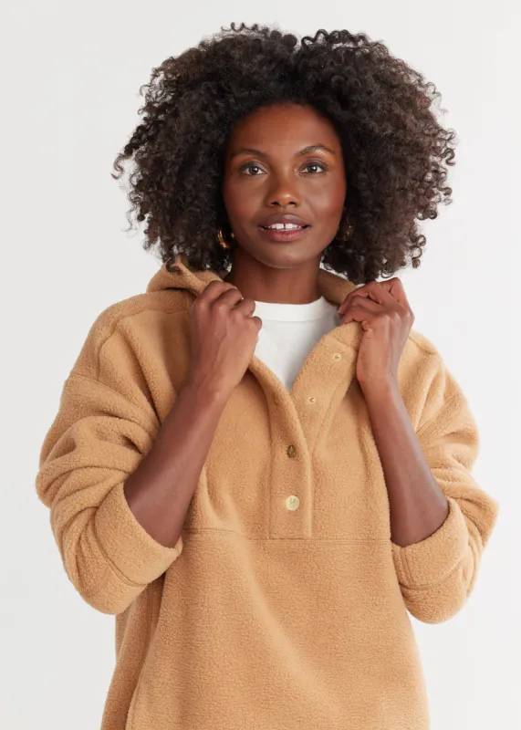 Hooded Palomino Pullover in Sherpa Fleece (Camel) sold by Dudley Stephens