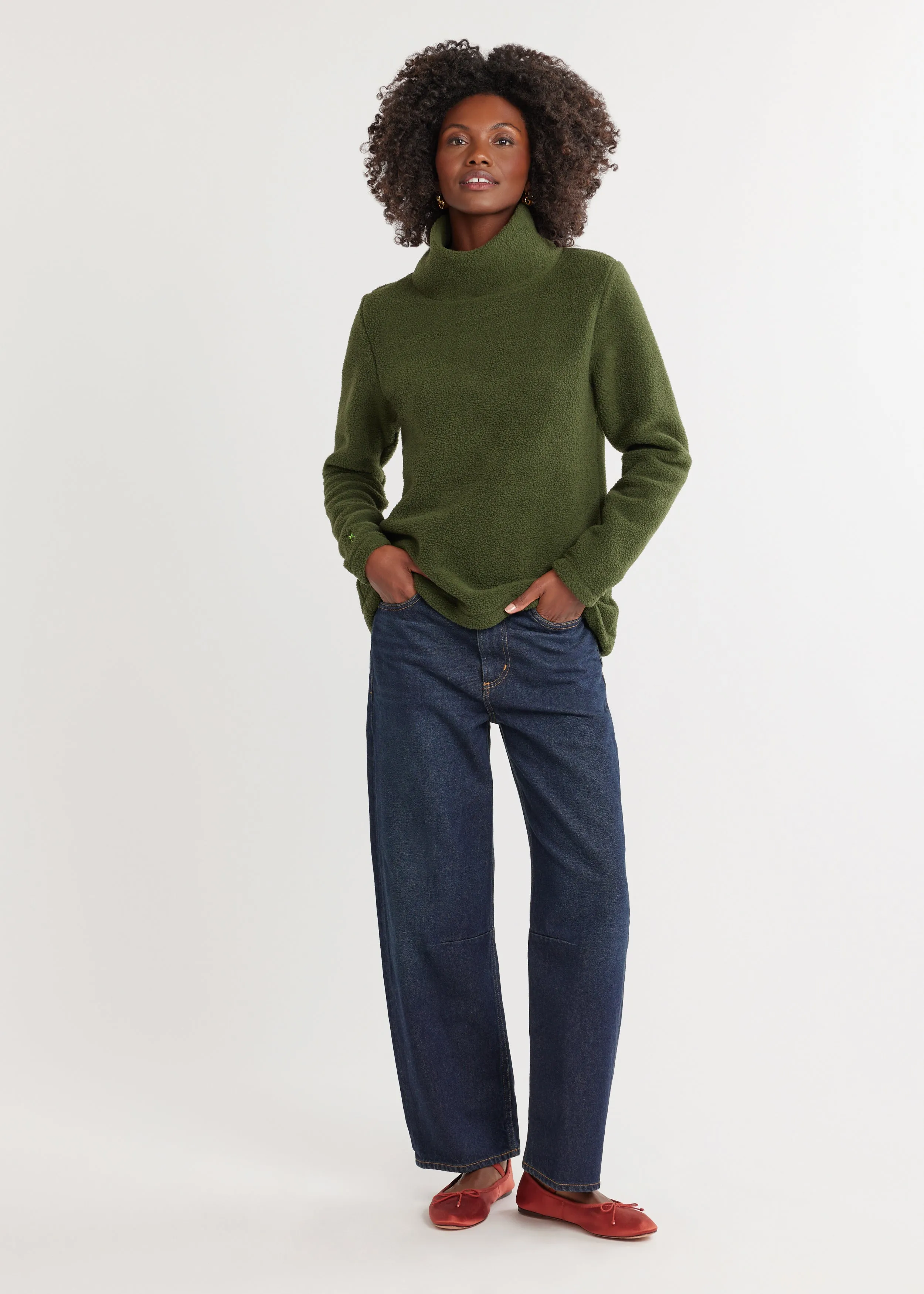 Greenpoint Turtleneck in Sherpa Fleece (Spruce) sold by Dudley Stephens product image thumbnail 2