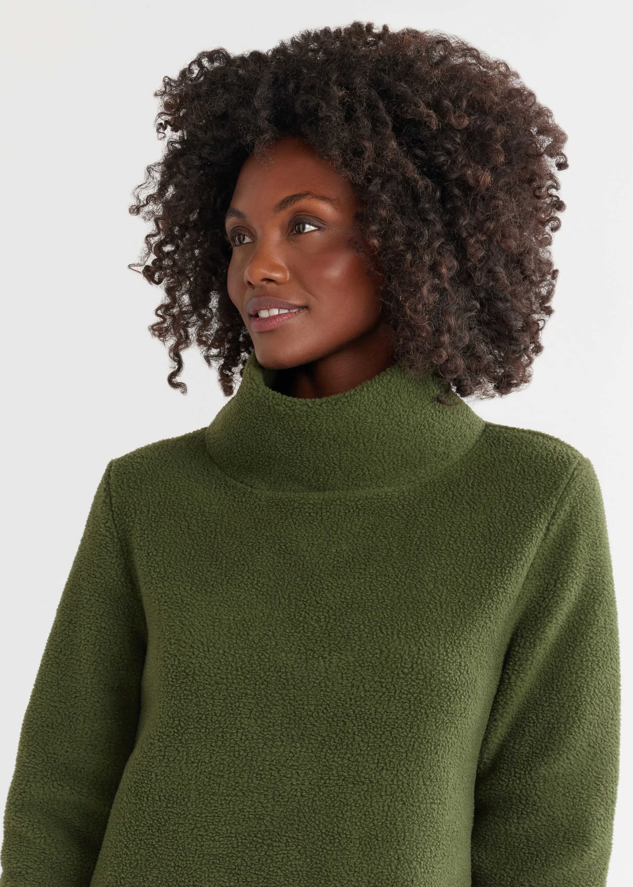 Greenpoint Turtleneck in Sherpa Fleece (Spruce) sold by Dudley Stephens product image thumbnail 3