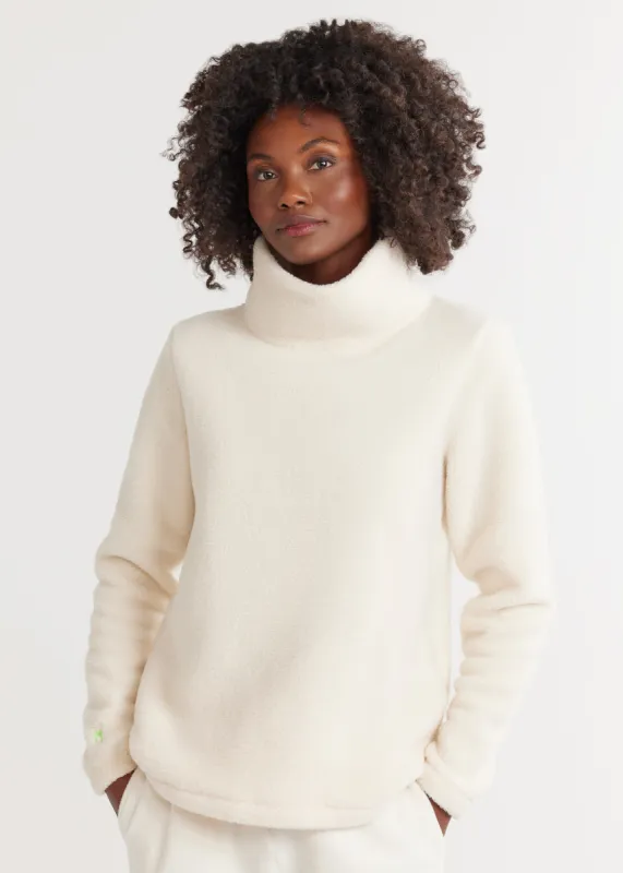 Greenpoint Turtleneck in Sherpa Fleece (Cream) sold by Dudley Stephens