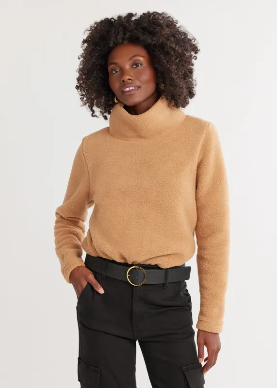 Greenpoint Turtleneck in Sherpa Fleece (Camel) sold by Dudley Stephens
