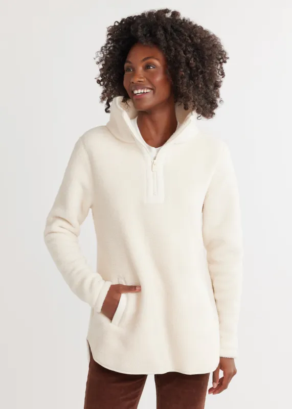 Laurel Pullover in Sherpa Fleece (Cream) sold by Dudley Stephens