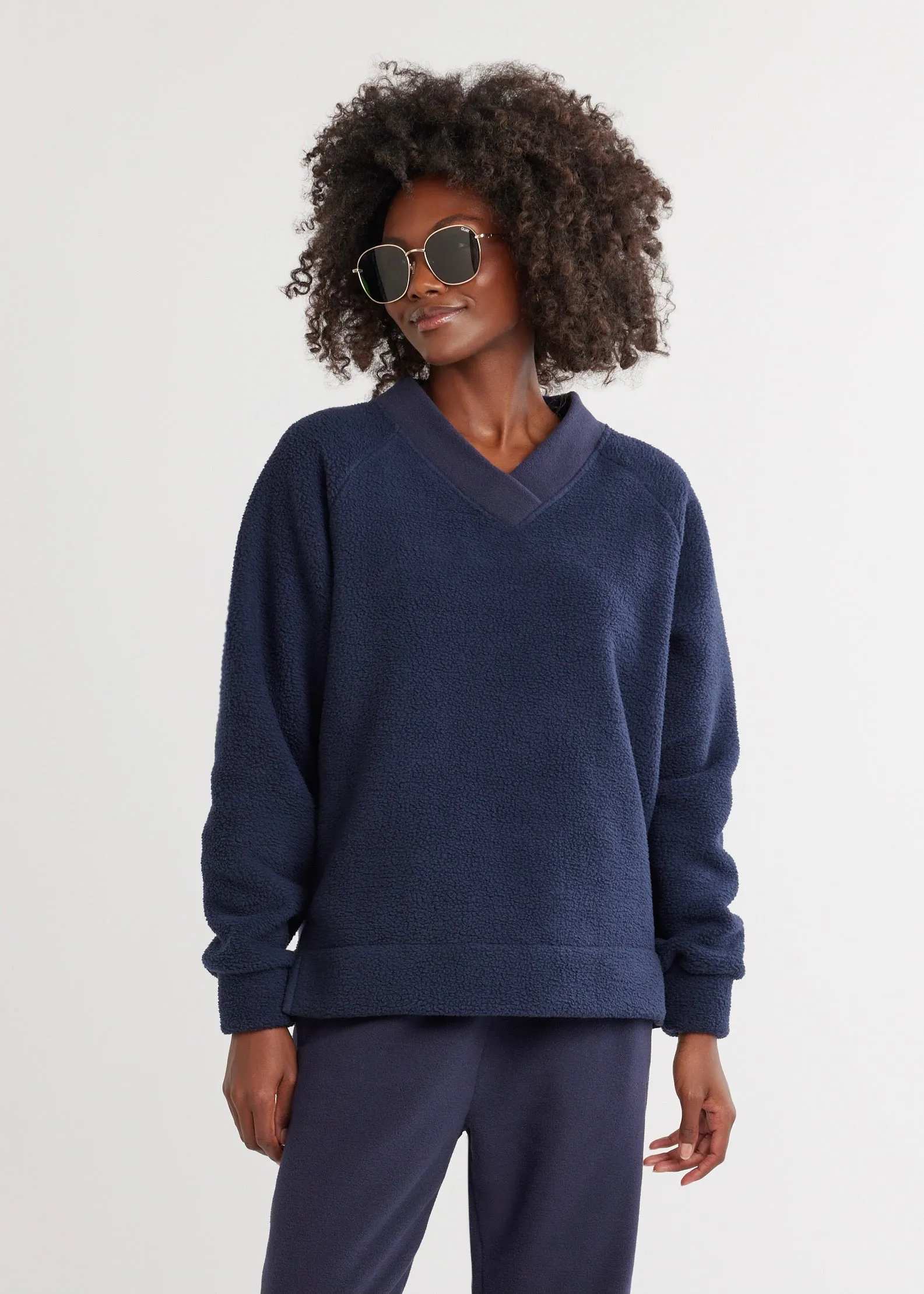 Stanwich Sweatshirt in Sherpa/Vello Fleece (Navy) sold by Dudley Stephens