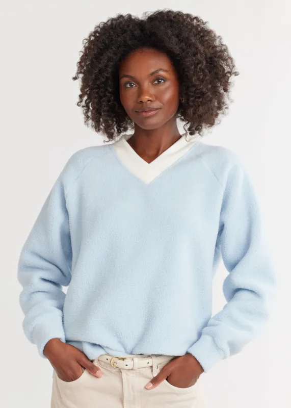 Stanwich Sweatshirt in Sherpa/Vello Fleece (Ice Blue/Cream) sold by Dudley Stephens