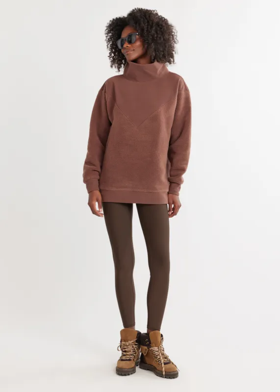 Kendall Pullover in Sherpa/Vello Fleece (Chestnut) sold by Dudley Stephens