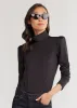 Kiawah Turtleneck in Luxe Stretch (Black) sold by Dudley Stephens