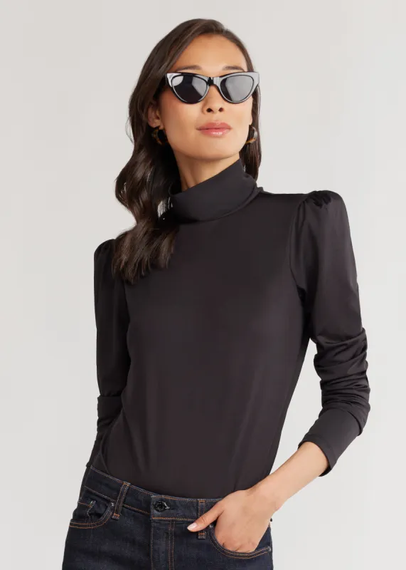 Kiawah Turtleneck in Luxe Stretch (Black) sold by Dudley Stephens
