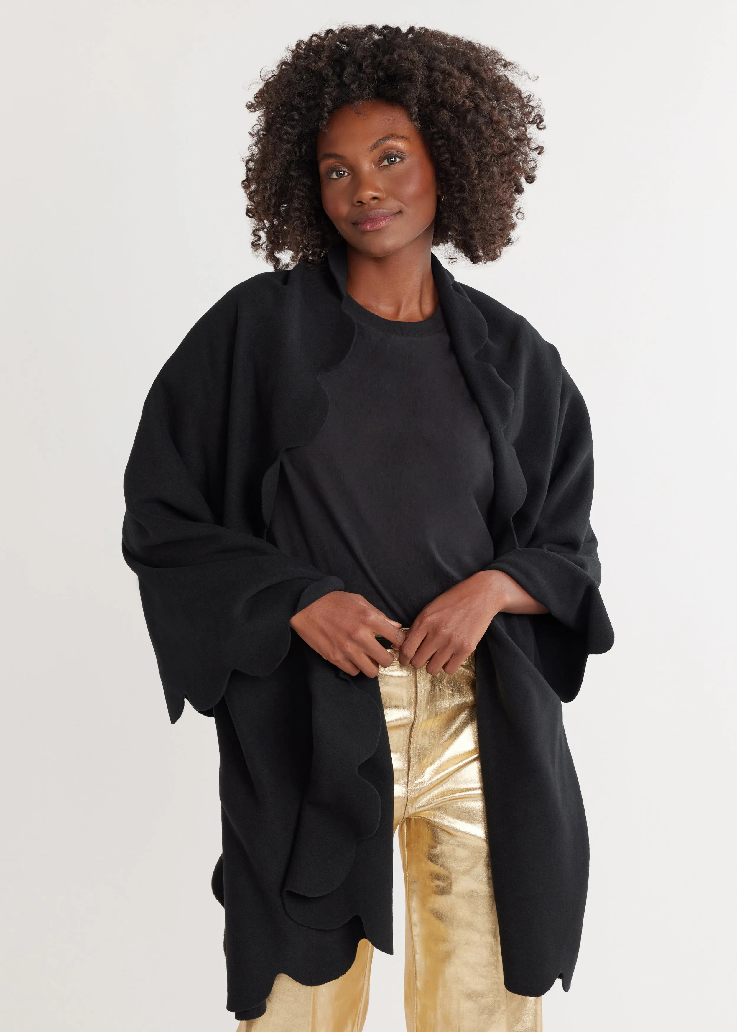 Five Mile River Scarf in Vello Fleece (Black) sold by Dudley Stephens