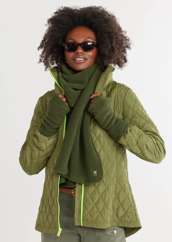 Larkspur Scarf in Sherpa Fleece (Spruce) sold by Dudley Stephens