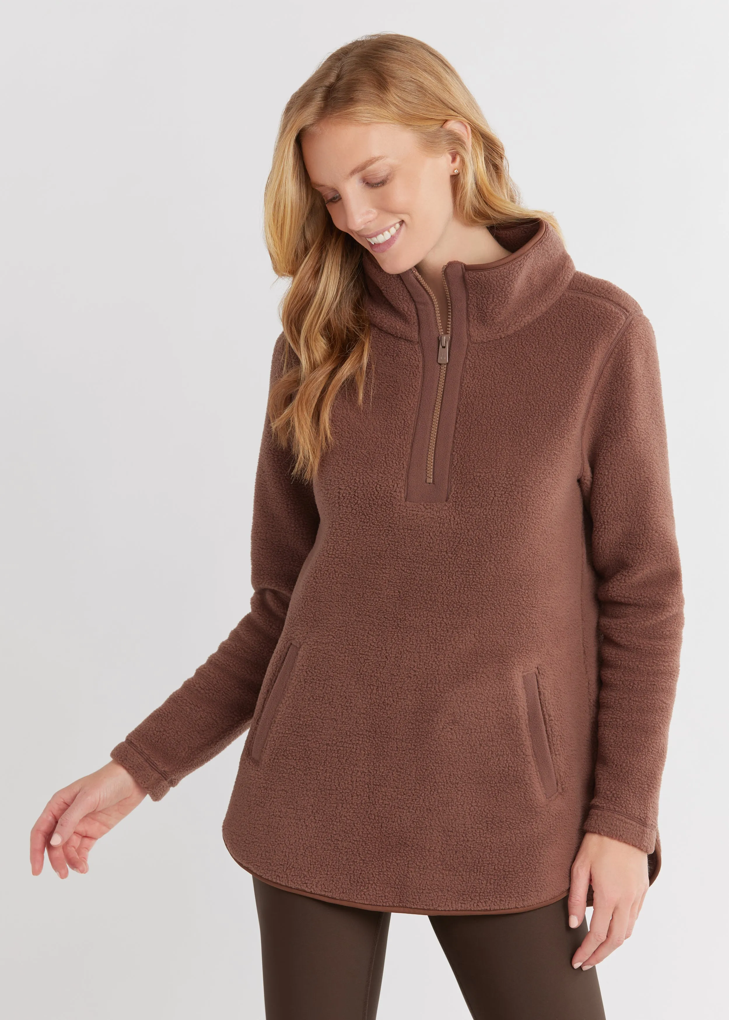 Laurel Pullover in Sherpa Fleece (Chestnut) sold by Dudley Stephens