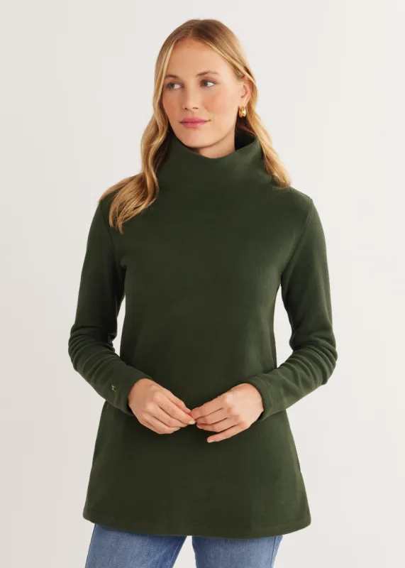 Cobble Hill Turtleneck in Vello Fleece (Spruce) sold by Dudley Stephens