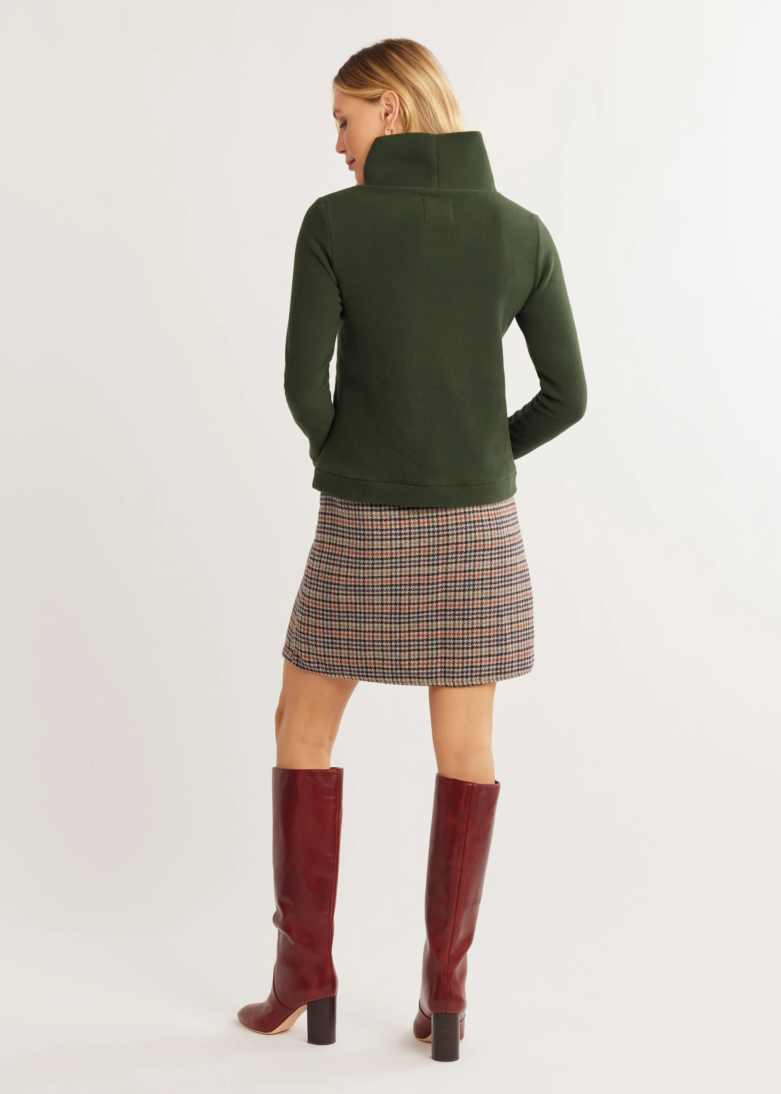 Park Slope Turtleneck in Vello Fleece (Spruce) sold by Dudley Stephens product image thumbnail 3