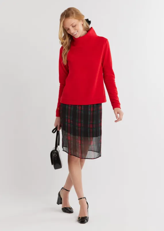 Park Slope Turtleneck in Vello Fleece (Scarlet) sold by Dudley Stephens