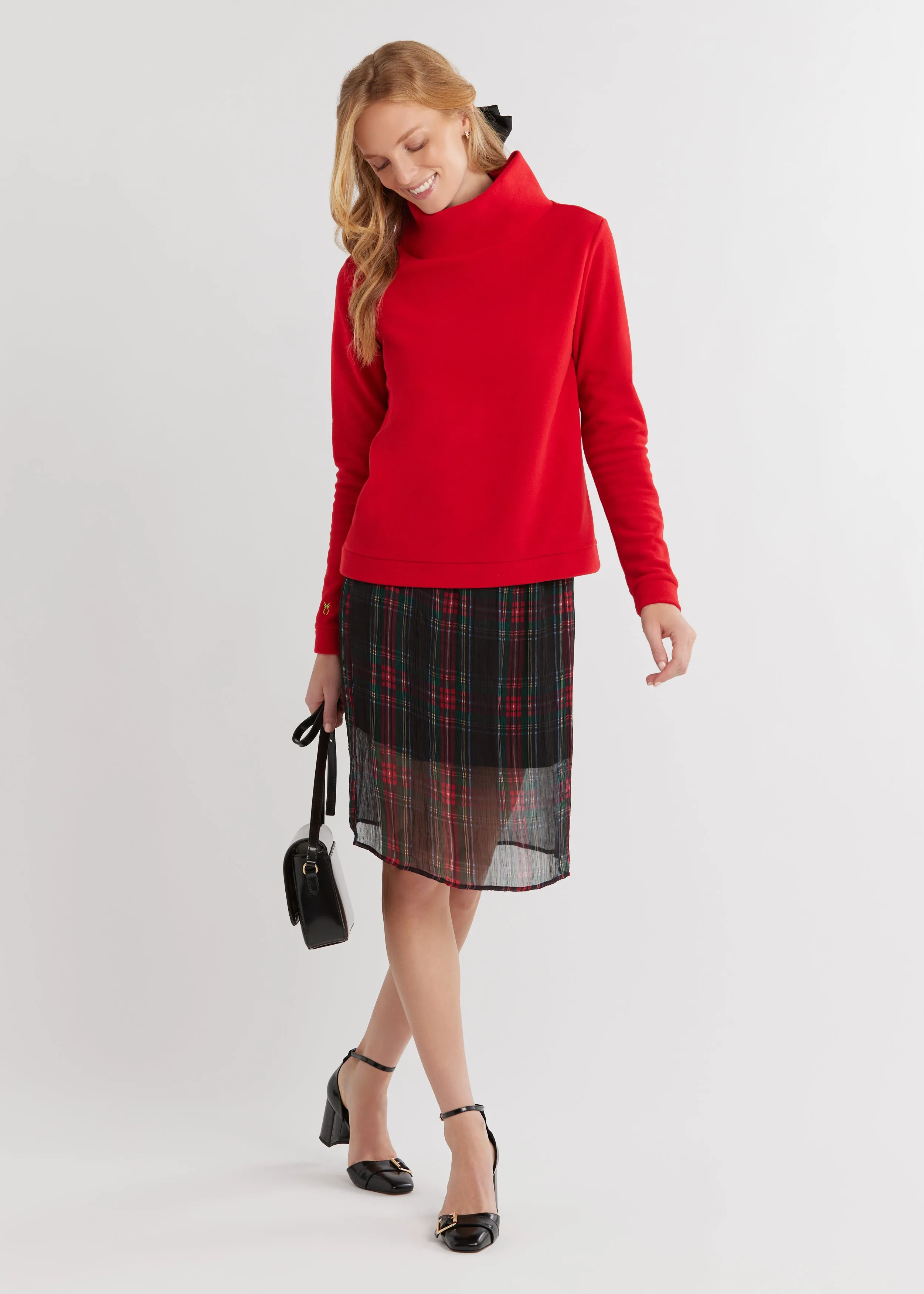 Park Slope Turtleneck in Vello Fleece (Scarlet) sold by Dudley Stephens