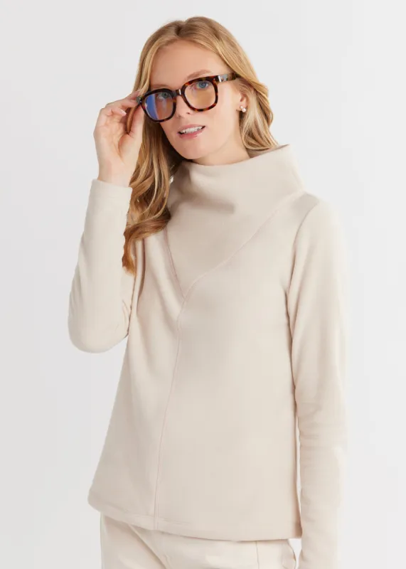 Carroll Street Turtleneck in Vello Fleece (Oatmeal) sold by Dudley Stephens