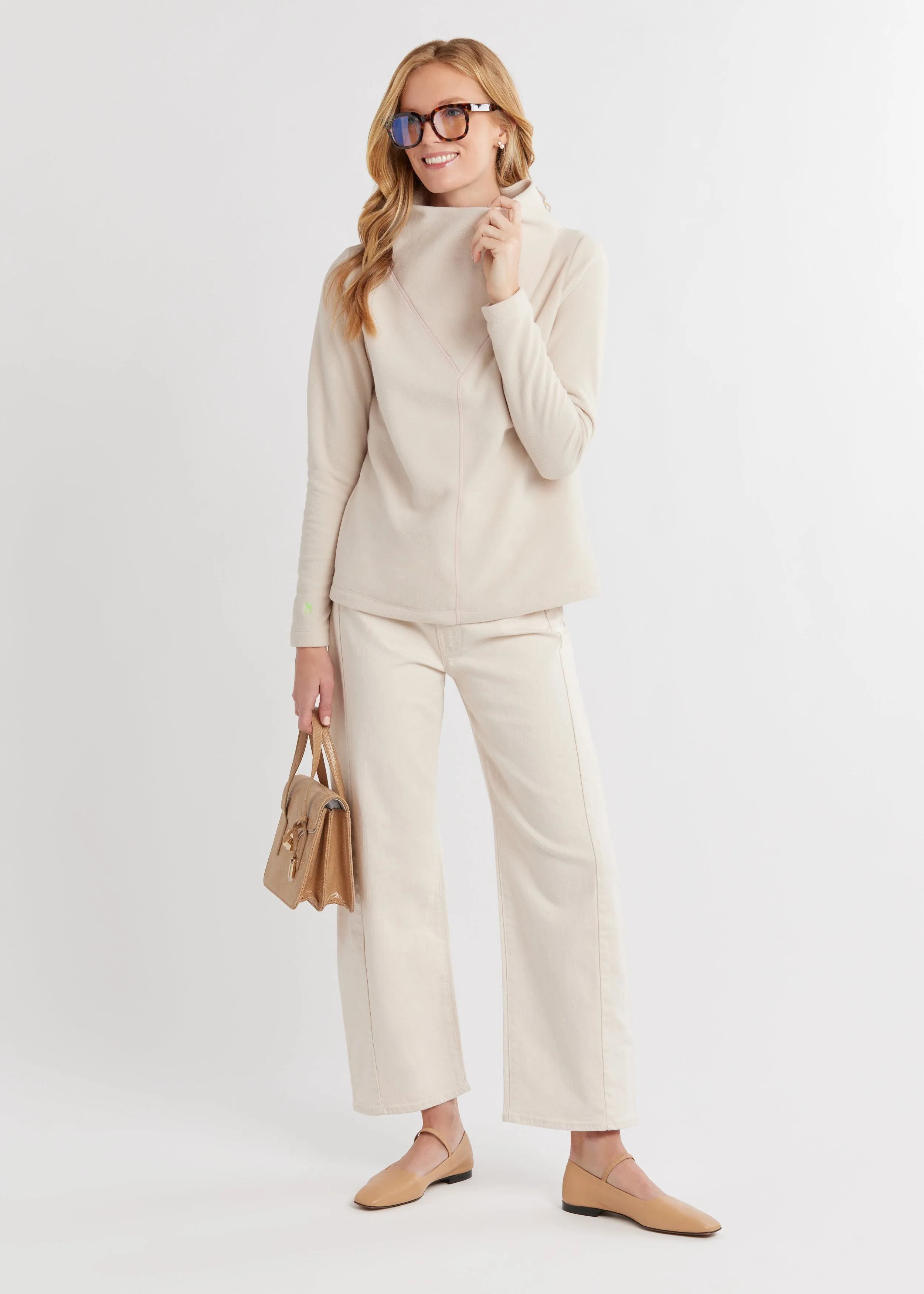 Carroll Street Turtleneck in Vello Fleece (Oatmeal) sold by Dudley Stephens product image thumbnail 2