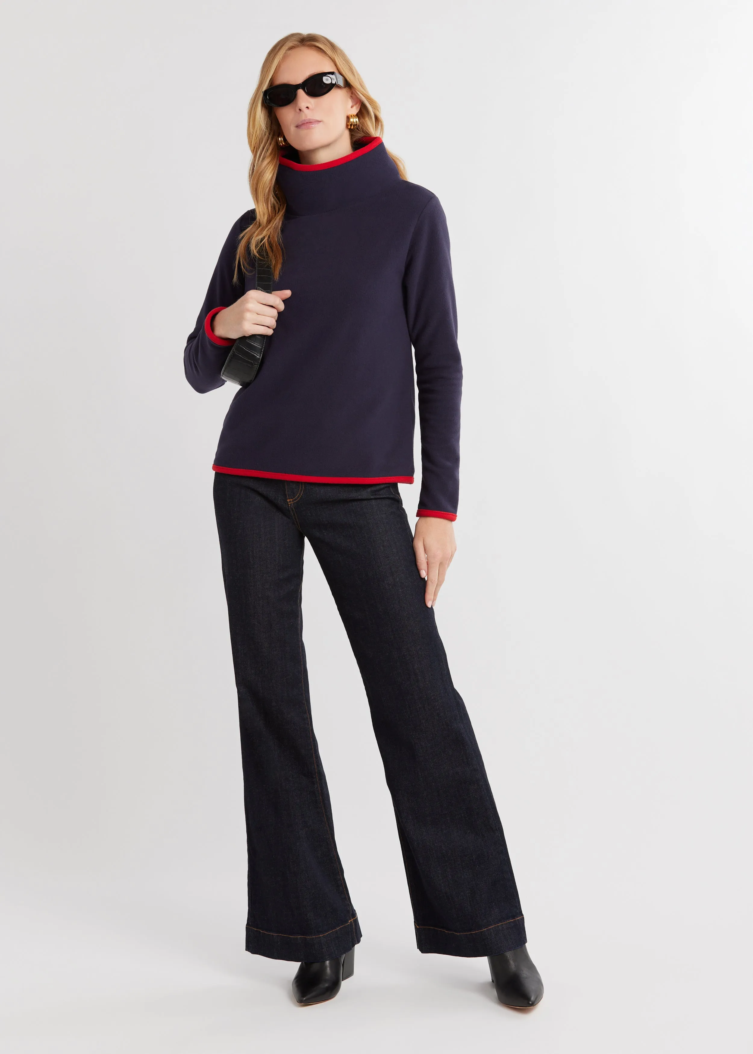 Park Slope with Tipping in Vello Fleece (Navy/Scarlet) sold by Dudley Stephens product image thumbnail 2
