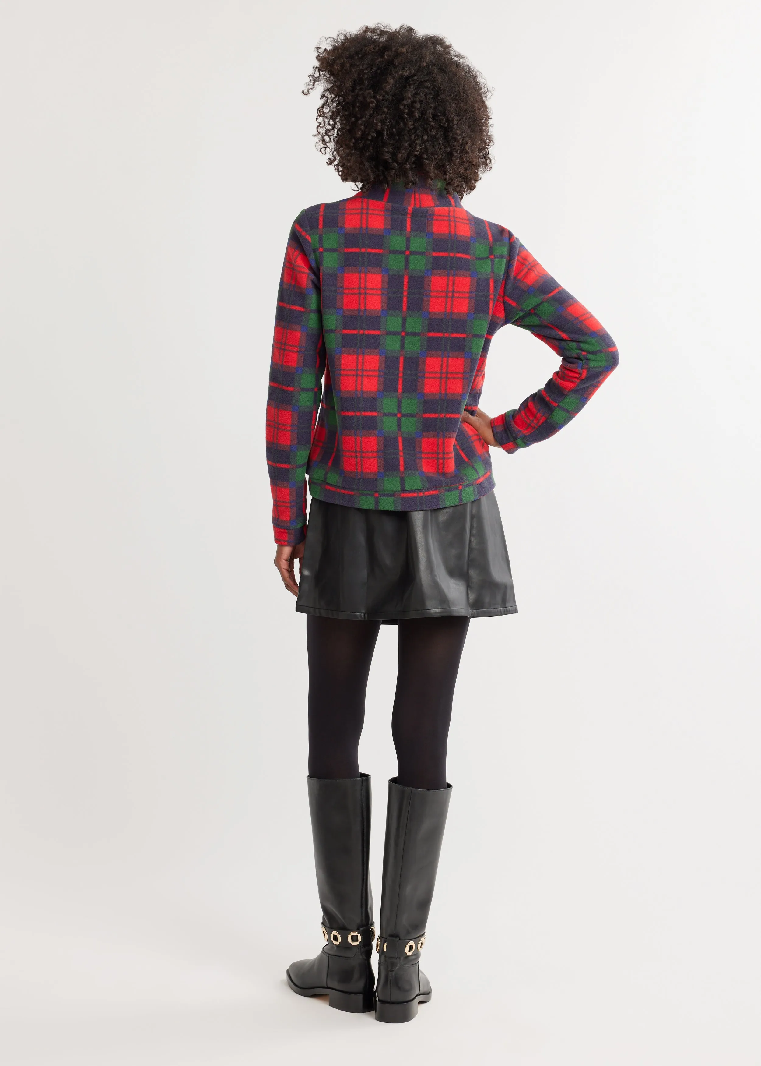 Park Slope Turtleneck in Vello Fleece (Festive Tartan) sold by Dudley Stephens product image thumbnail 4