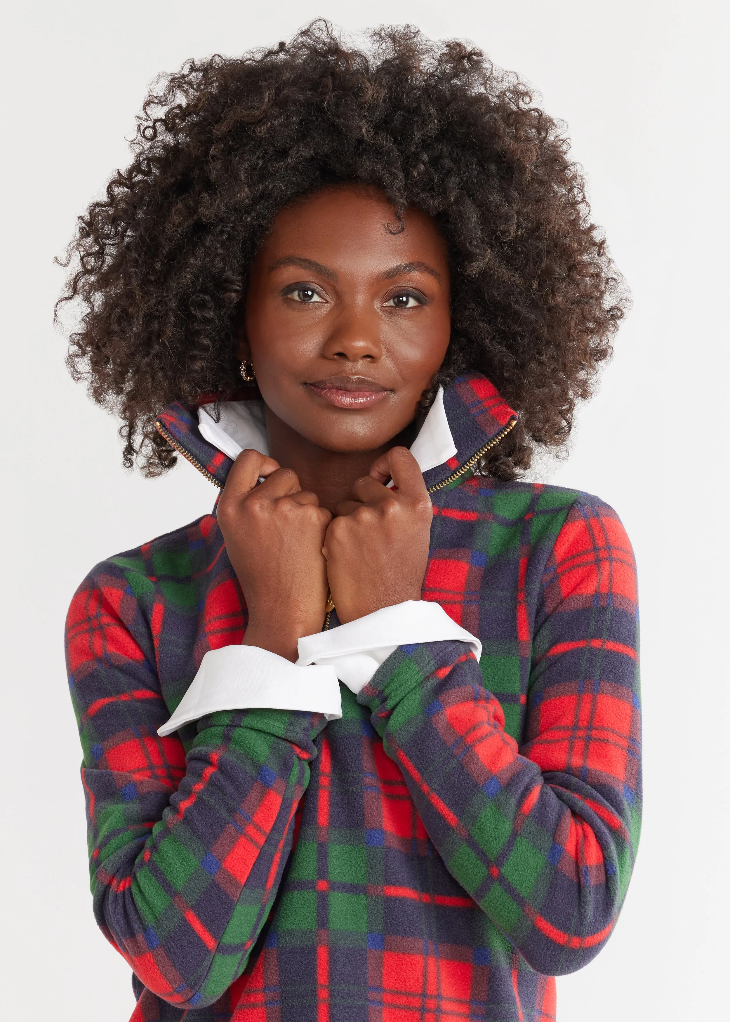 Manchester Pullover in Vello Fleece (Festive Tartan) sold by Dudley Stephens product image thumbnail 2