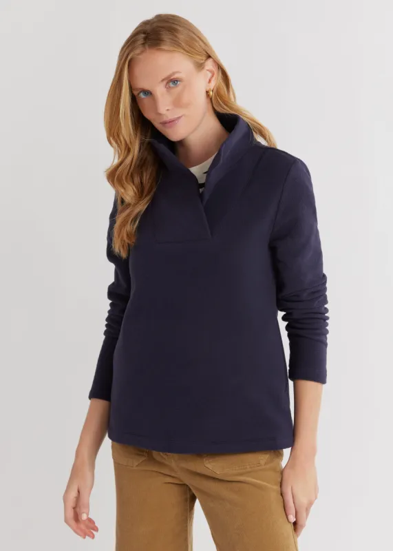Sheffield Island Pullover in Vello Fleece (Navy) sold by Dudley Stephens