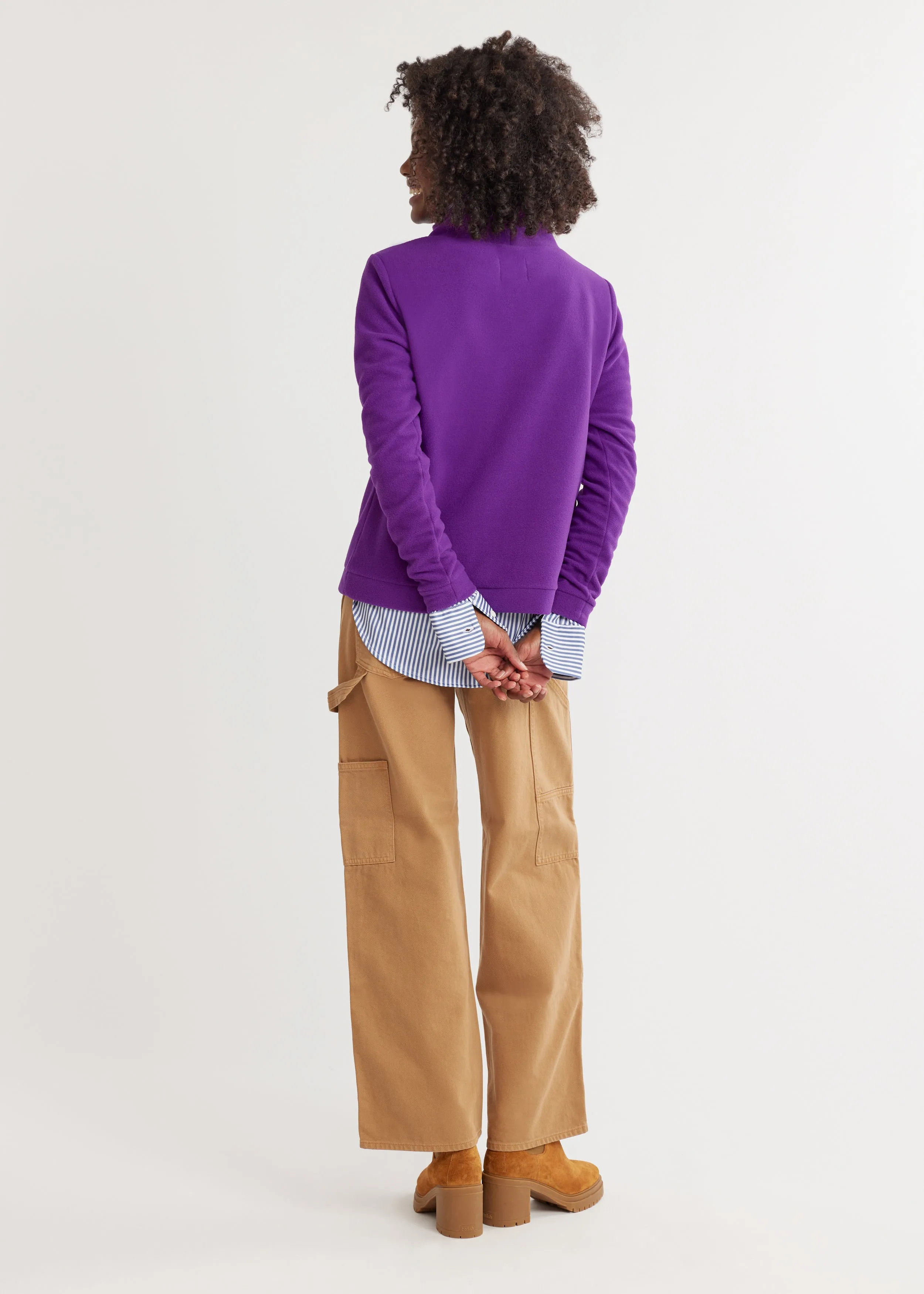 Park Slope Turtleneck in Vello Fleece (Purple) sold by Dudley Stephens product image thumbnail 4