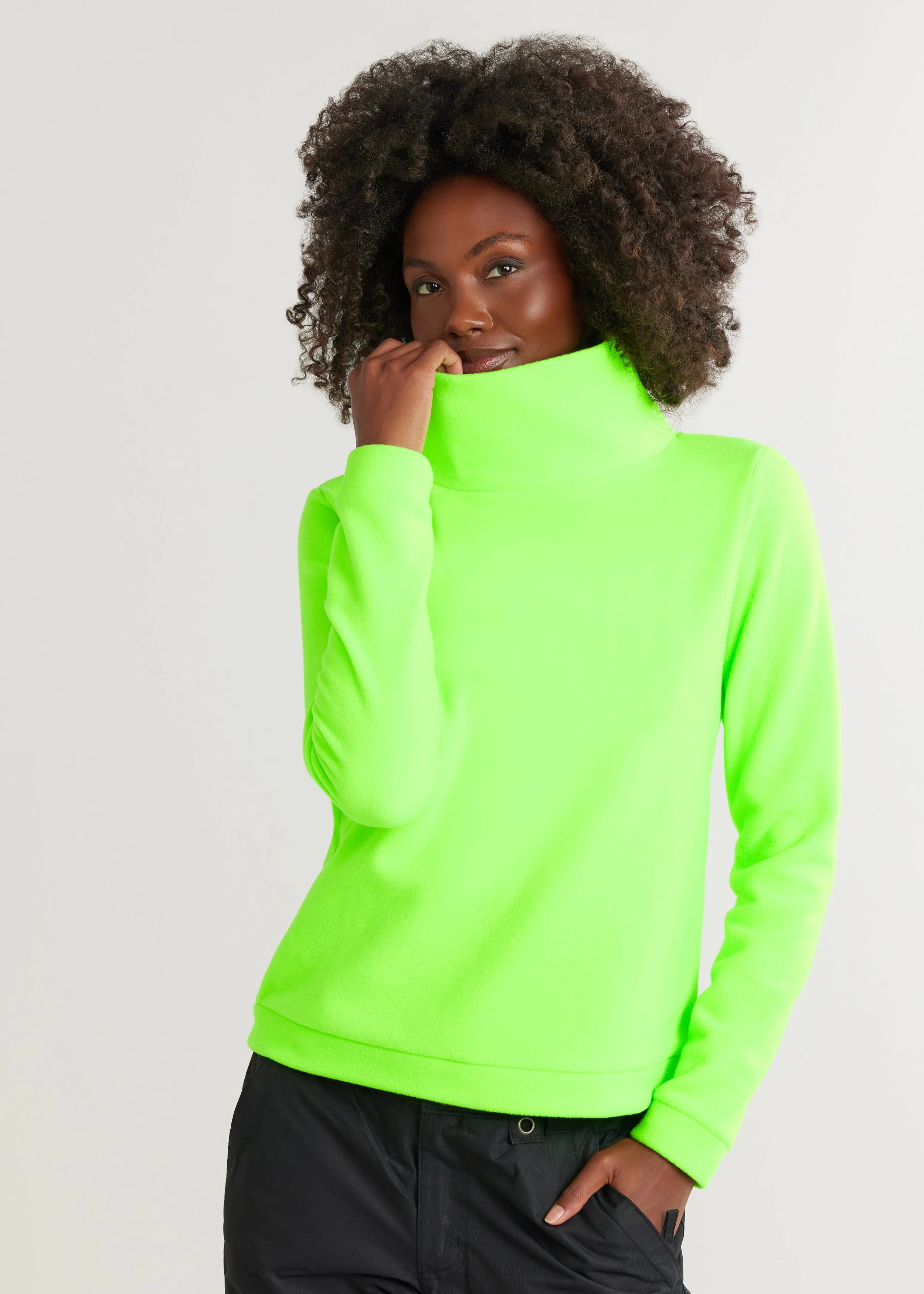 Park Slope Turtleneck in Vello Fleece (Dudley Green) sold by Dudley Stephens