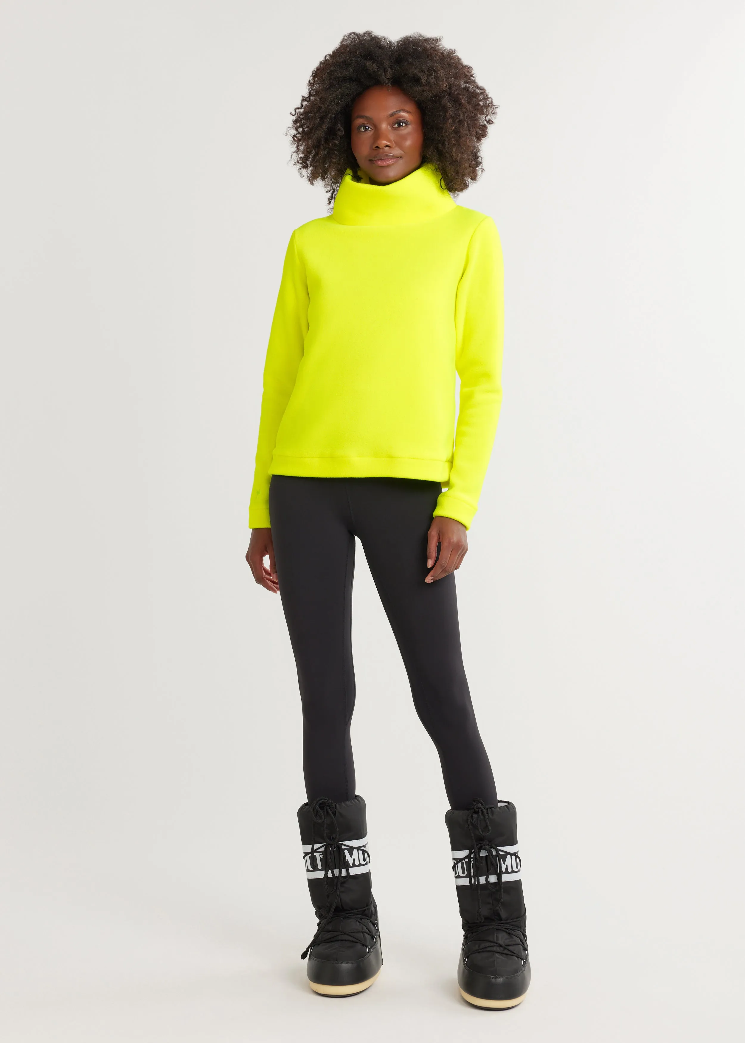 Park Slope Turtleneck in Vello Fleece (Neon Yellow) sold by Dudley Stephens product image thumbnail 3